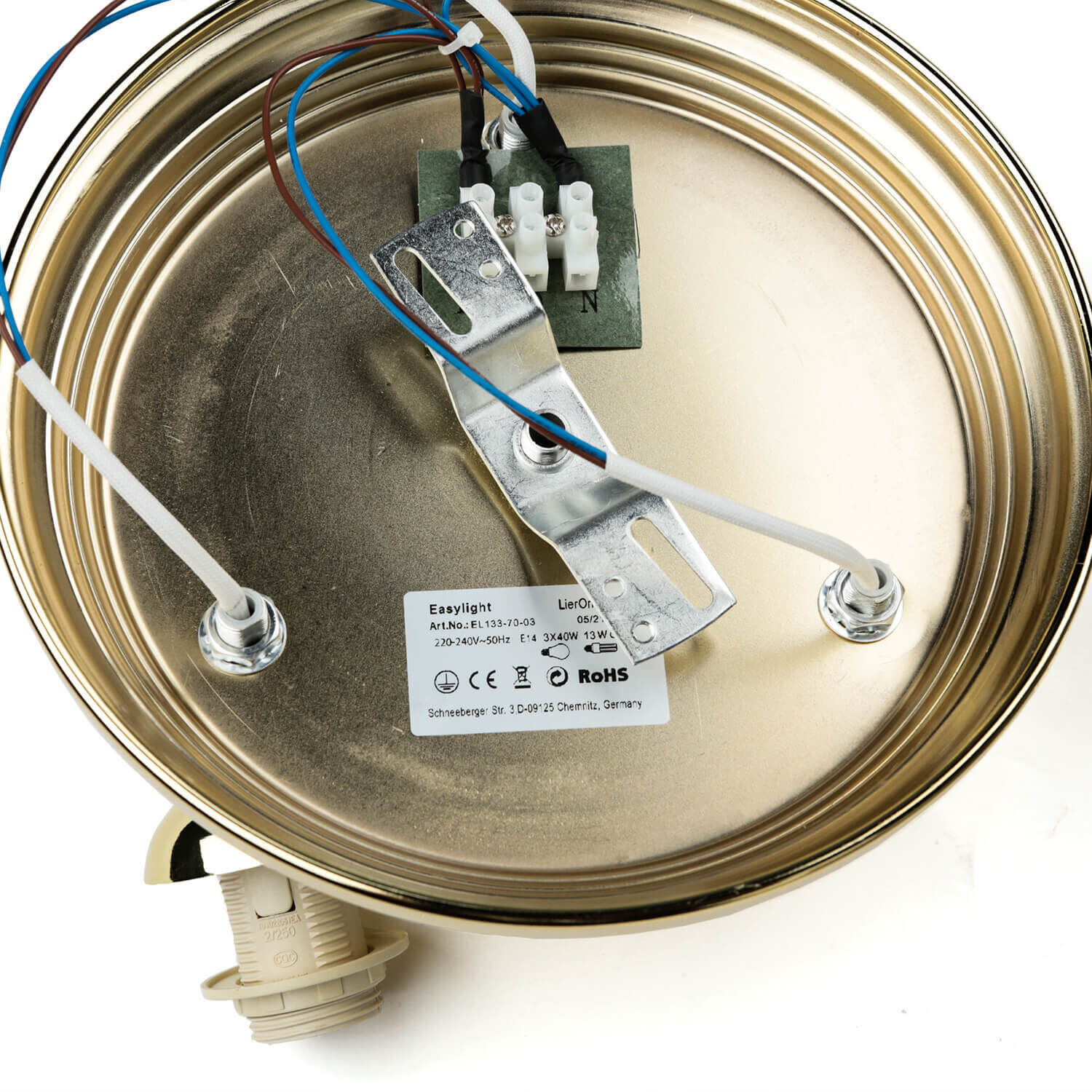 Plafonnier Art Nouveau en or couloir salle de bain Verkabelung