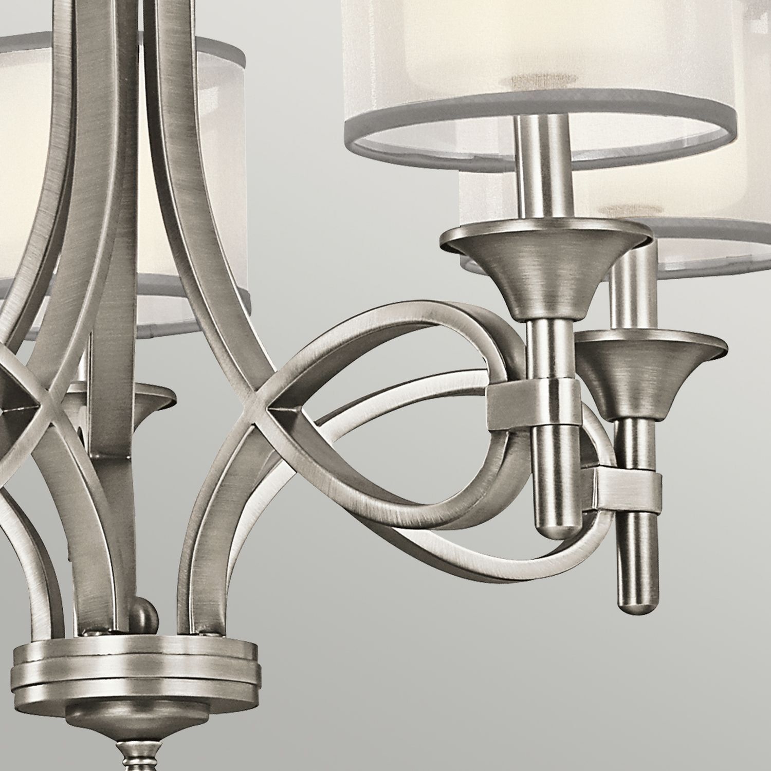 Kronleuchter mit Schirm Glas Leinen Metall CANELADO Leuchter, Lampe