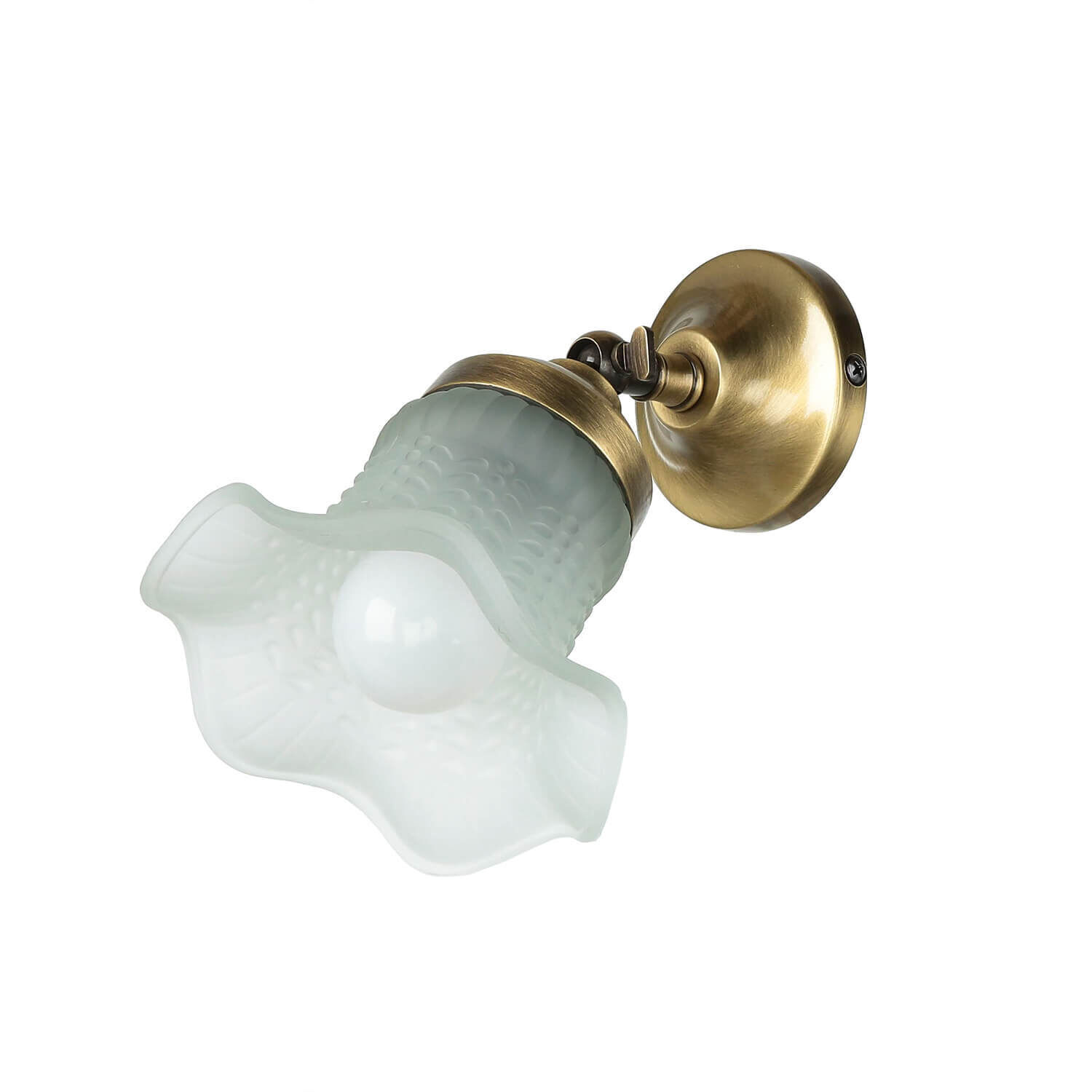 Wandleuchte verstellbar Echt-Messing Glas E14 Leuchte, Bronze