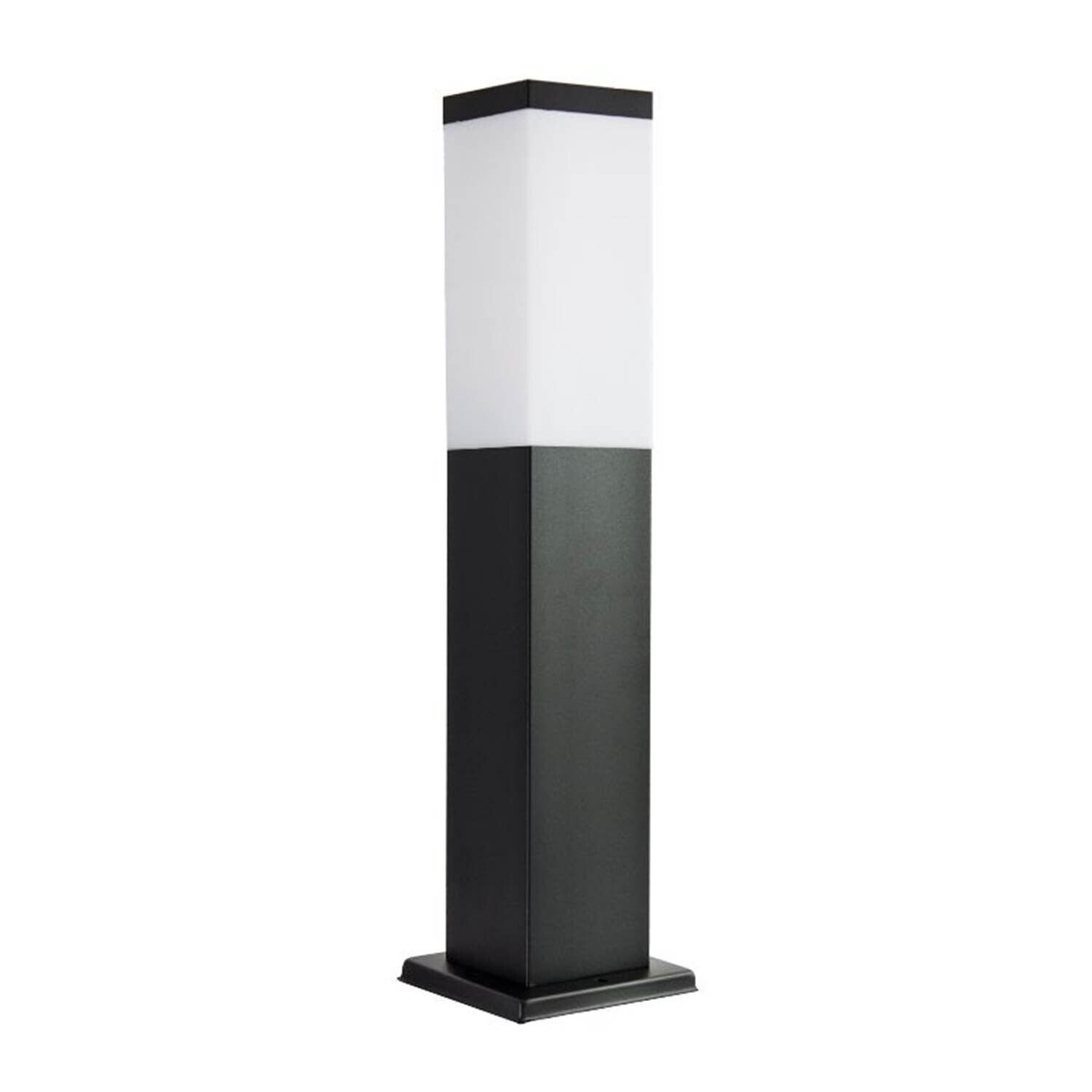 Lampe d'extérieur noir acier inoxydable 45cm IP44 carré E27