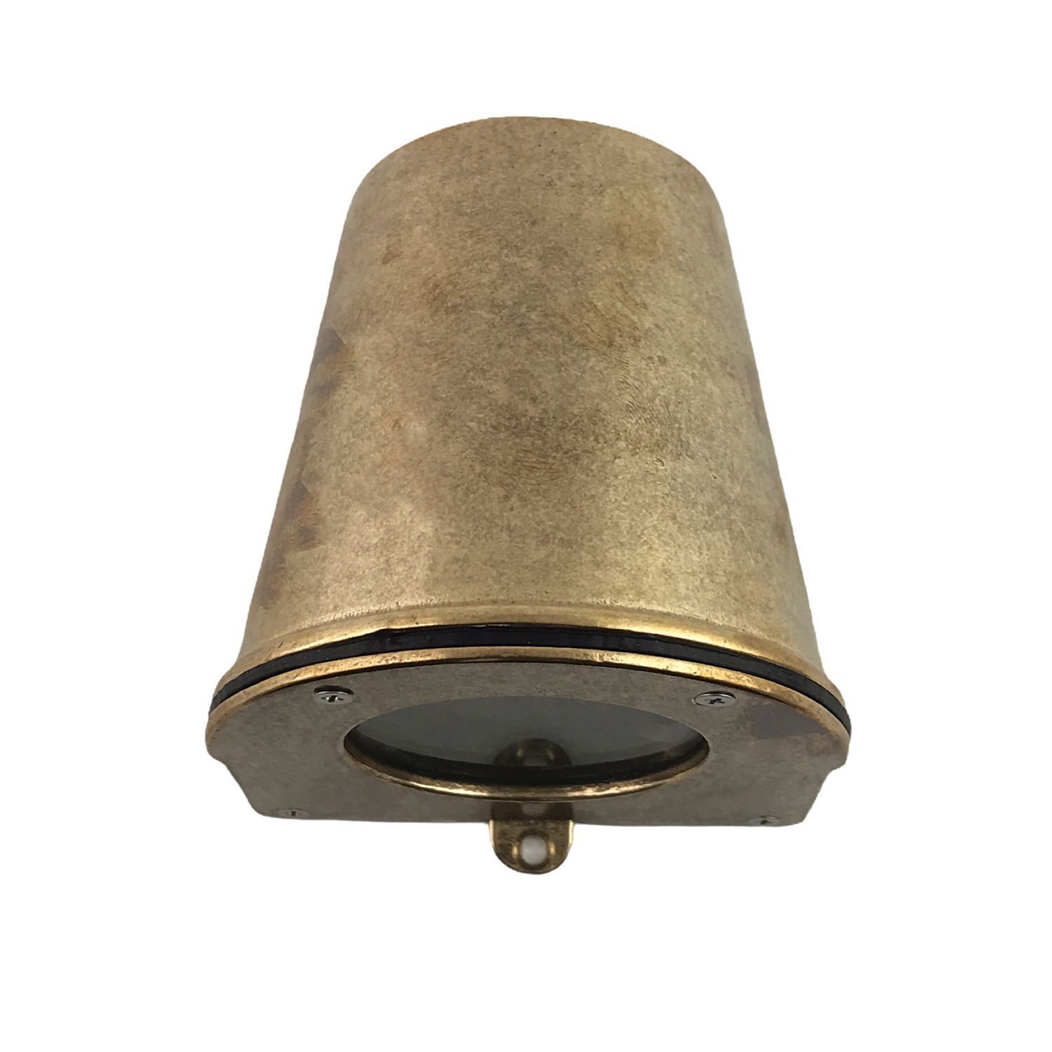 Außenleuchte Wand Messing Glas GU10 IP54 H: 10 cm Downlight