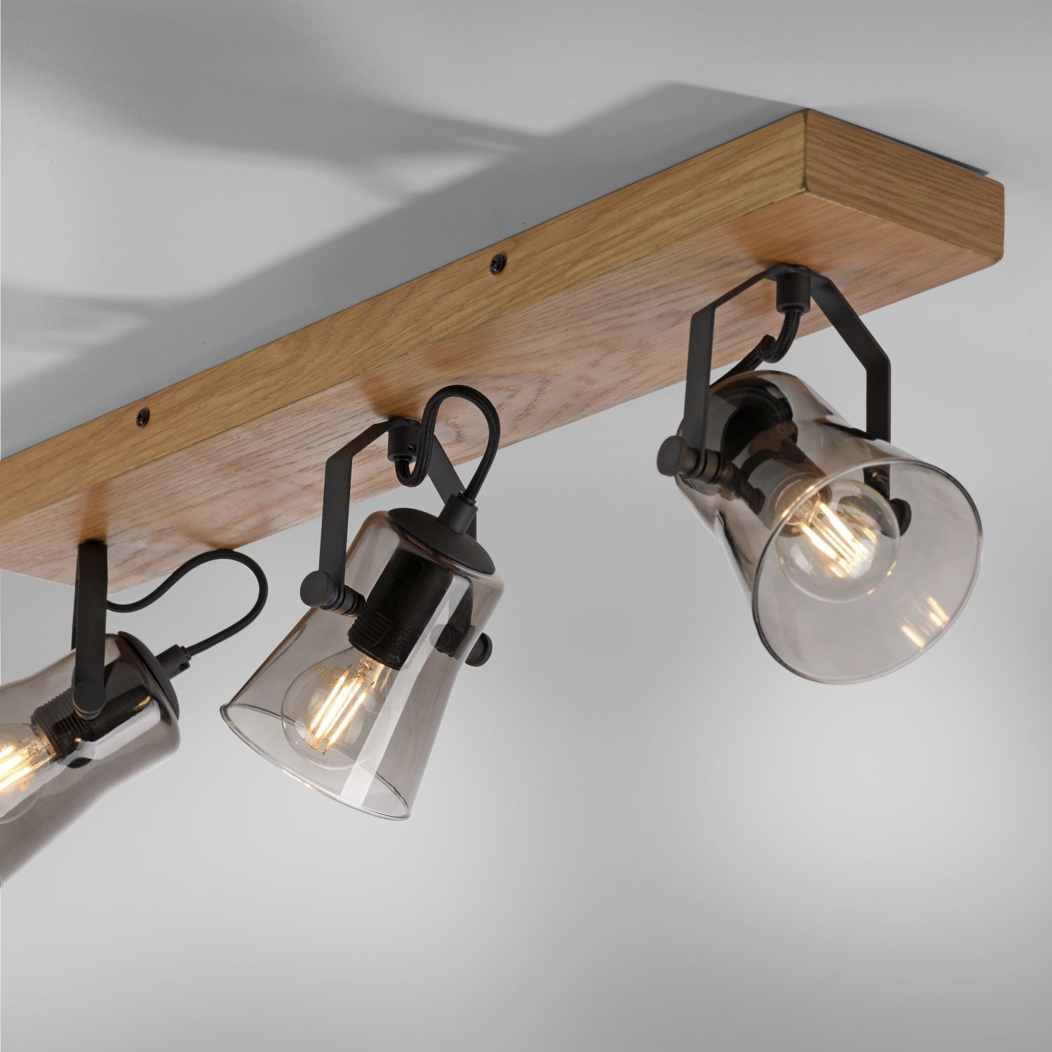 Spot de plafond réglable verre chêne E14 65 cm faible éblouissement Beleuchtung, Leuchte