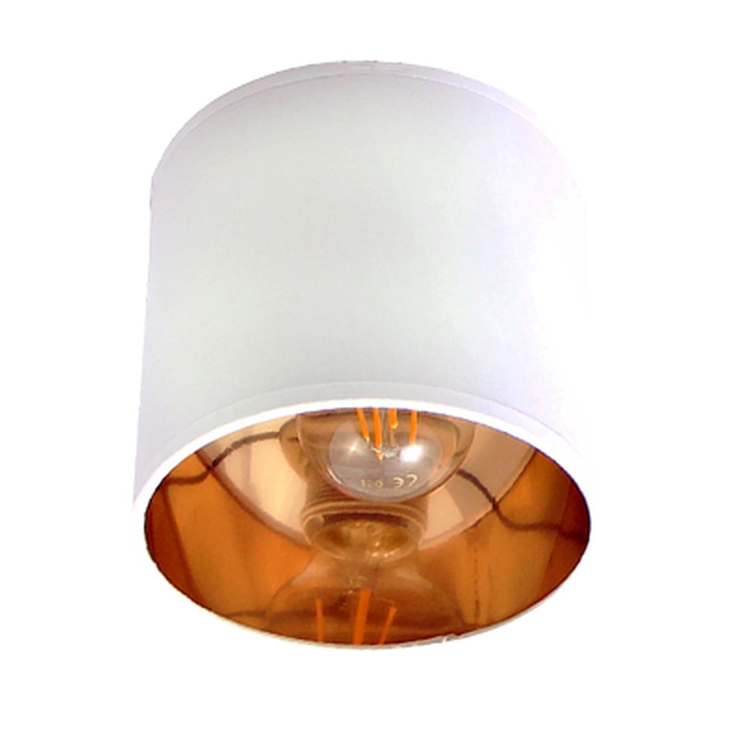 Spot de plafond mobile blanc or E27 2-flmg tissu