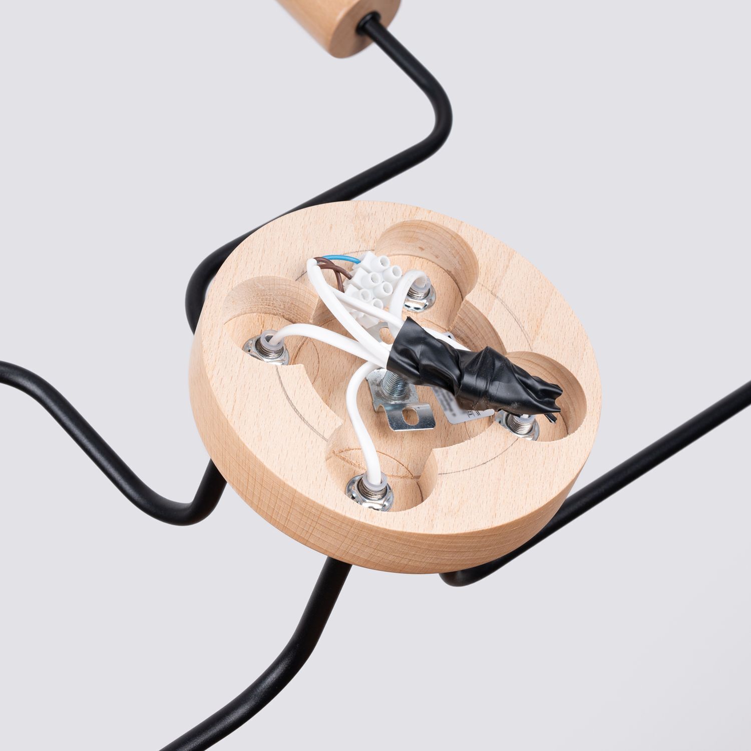 Holzbasis, elektrische Verkabelung, Deckenleuchte, Kabelbaum, unfertige Hardware