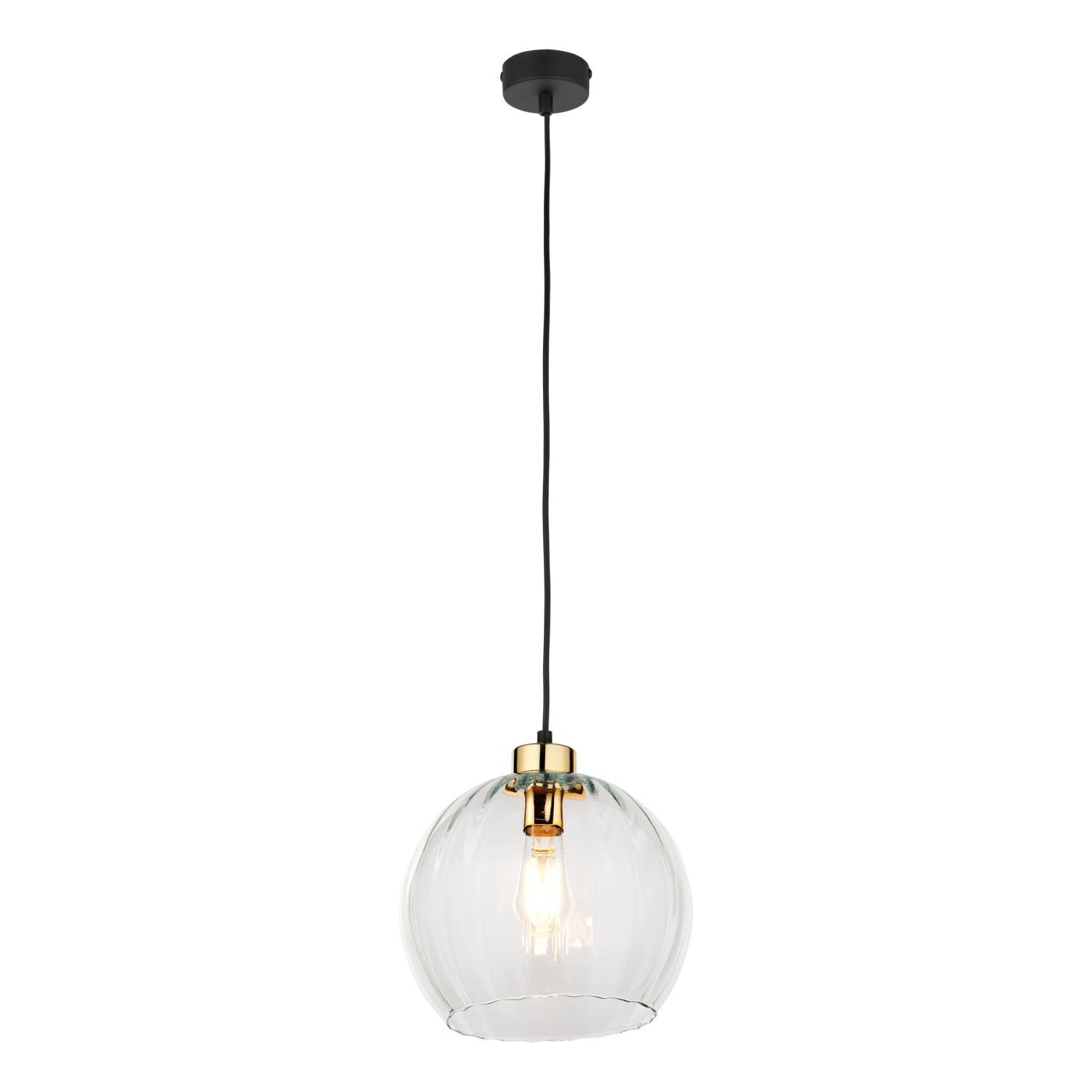 Suspension ronde en verre Ø 25 cm réglable en hauteur E27