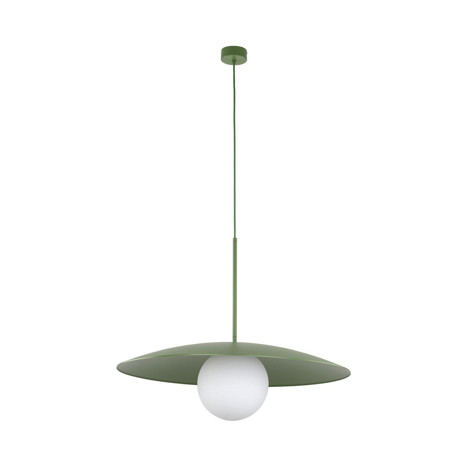 Grüne Hängelampe Glaskugel blendarm E27 Ø65 cm wohnlich