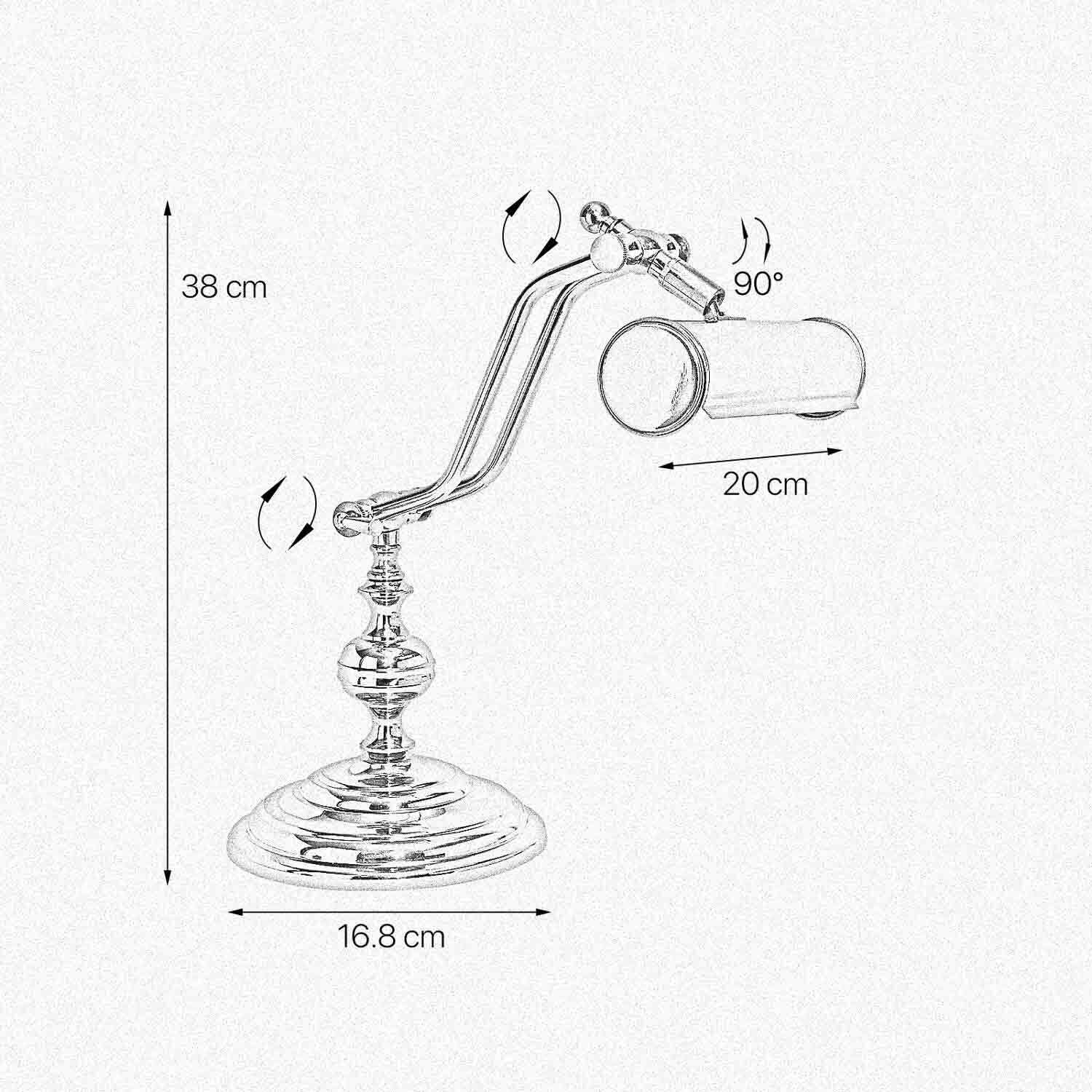 Schreibtischlampe Messing poliert 38 cm schwenkbar E14 Lampe, Sinken, Waschbeckenhahn, Rauchrohr