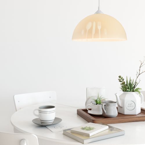 Lampe de table à manger Suspension jaune Rétro Salon