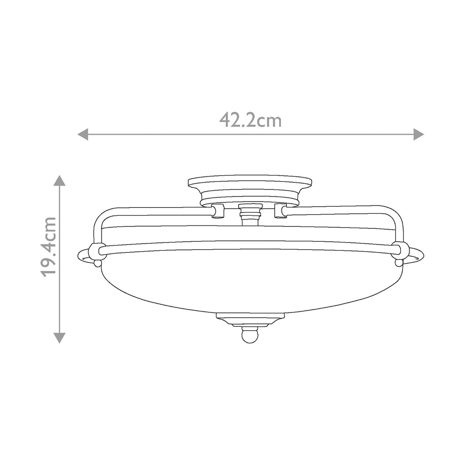 Deckenlampe Glas Metall E27 rund Ø 42,2 cm 3-flammig