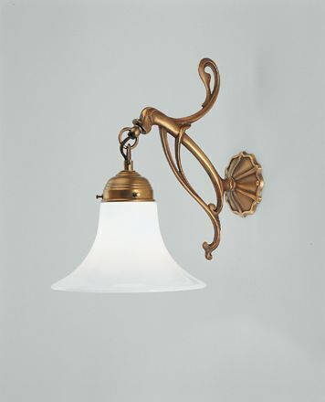 Gemütliche Wandleuchte Messing Glas E27 T:28 cm Bronze, Leuchte, Kronleuchter, Lampe