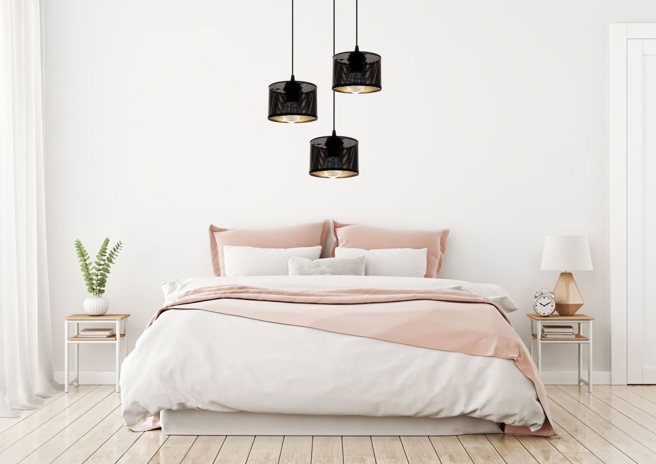 Hängelampe Metall Loft 3-flmg E27 B:40 cm Schwarz Gold Moebel, Innenarchitektur, Inneneinrichtung, Bett, Pflanze