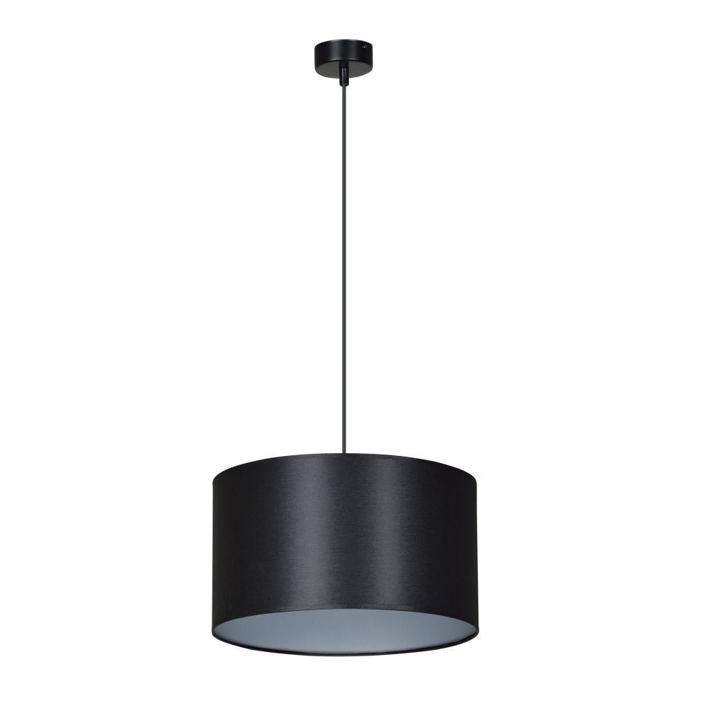 Lampe à suspendre ajustable Noir Argent Tissu Ø35cm