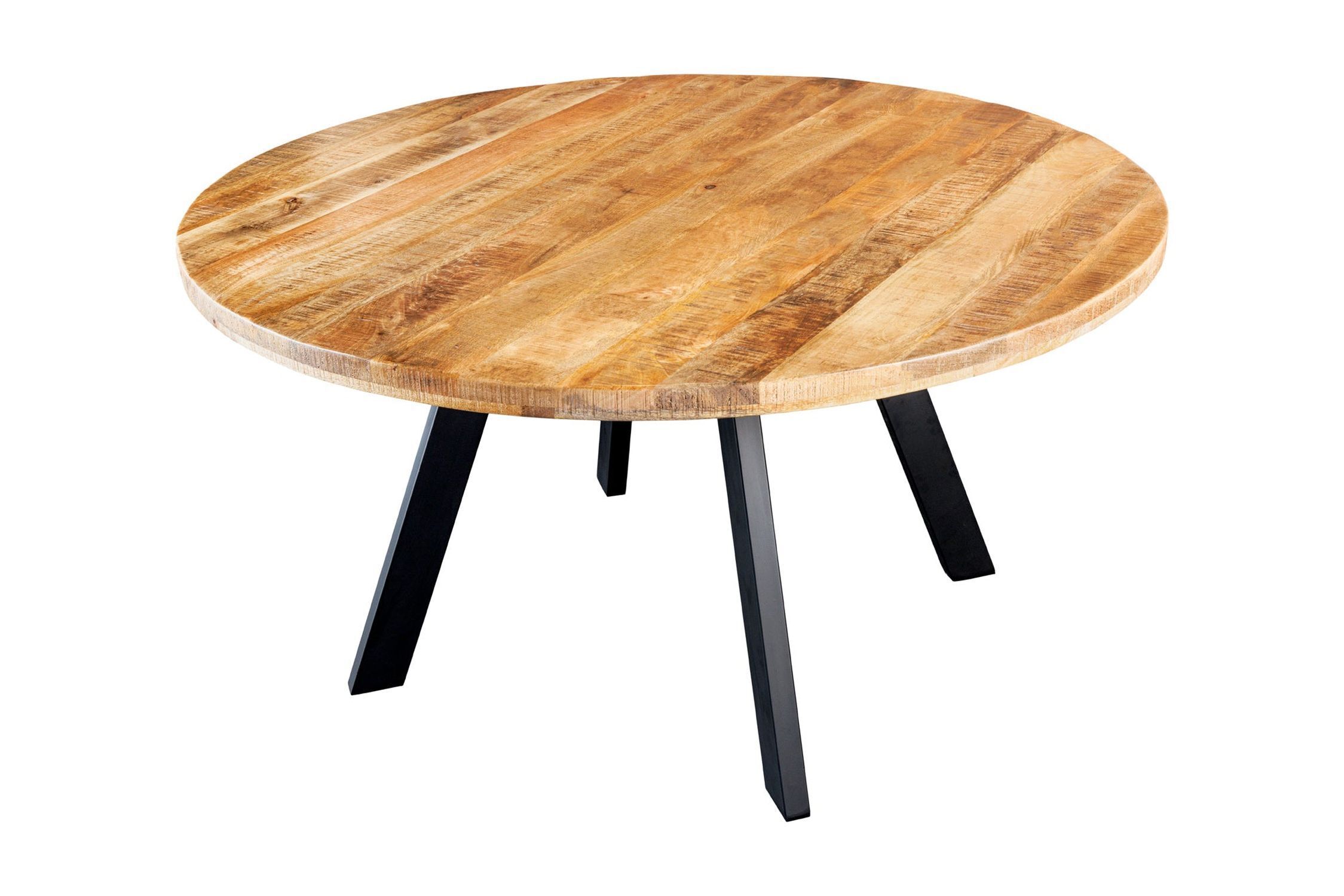 Esstisch rund Ø 145 cm Mango Holz Metall Industrial Design