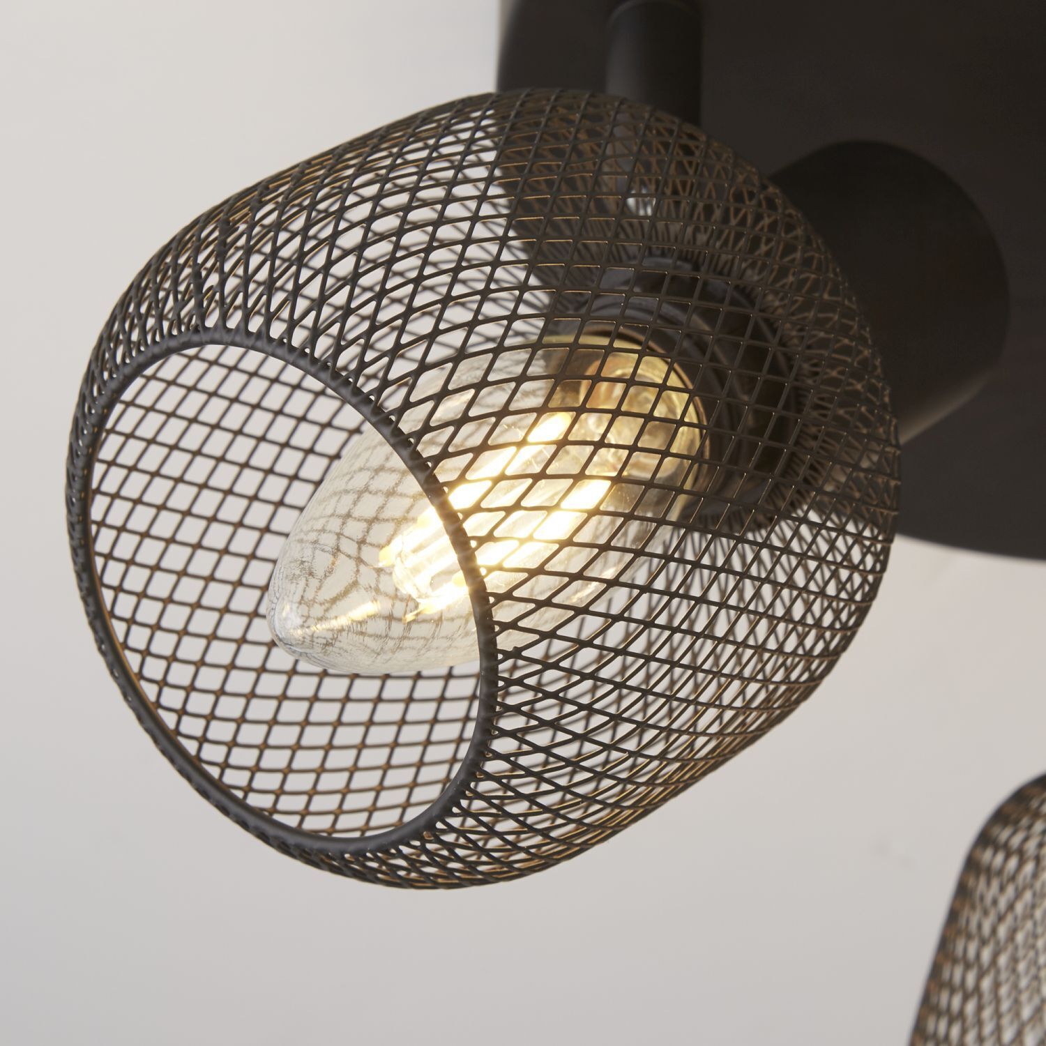Deckenstrahler 3-flammig Schwarz E14 D: 36 cm Metall