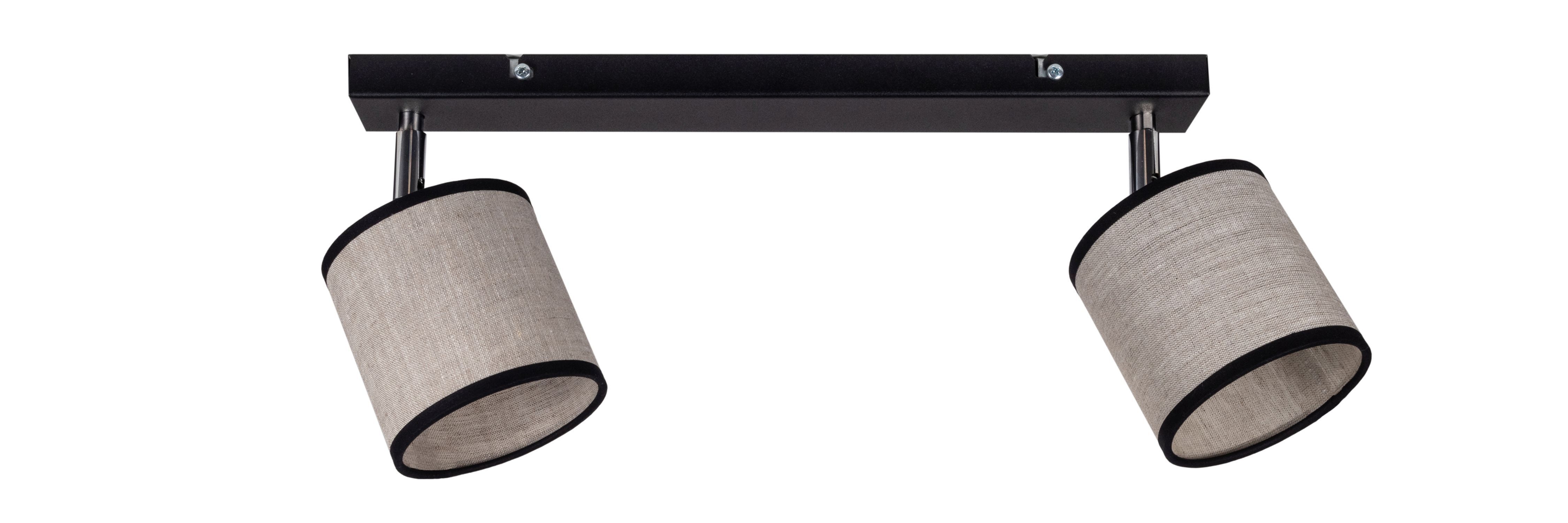 Spot mobile au plafond Tissu Noir Beige E14 L:55 cm Lampe, Beleuchtung, Lampenschirm