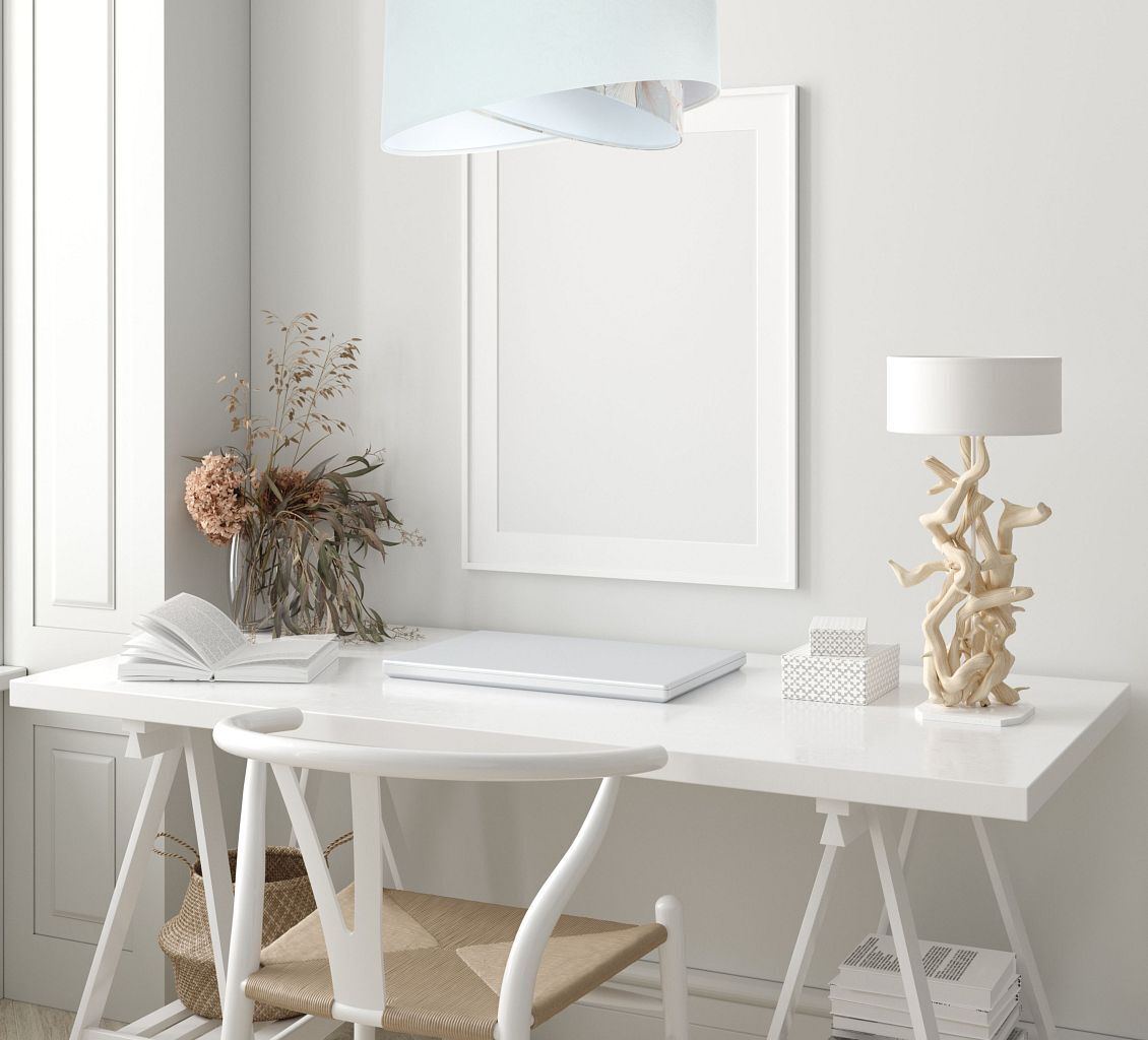 Lampe à suspendre Blanc Crème rond Ø 50 cm E27 Aspect velours Tissu