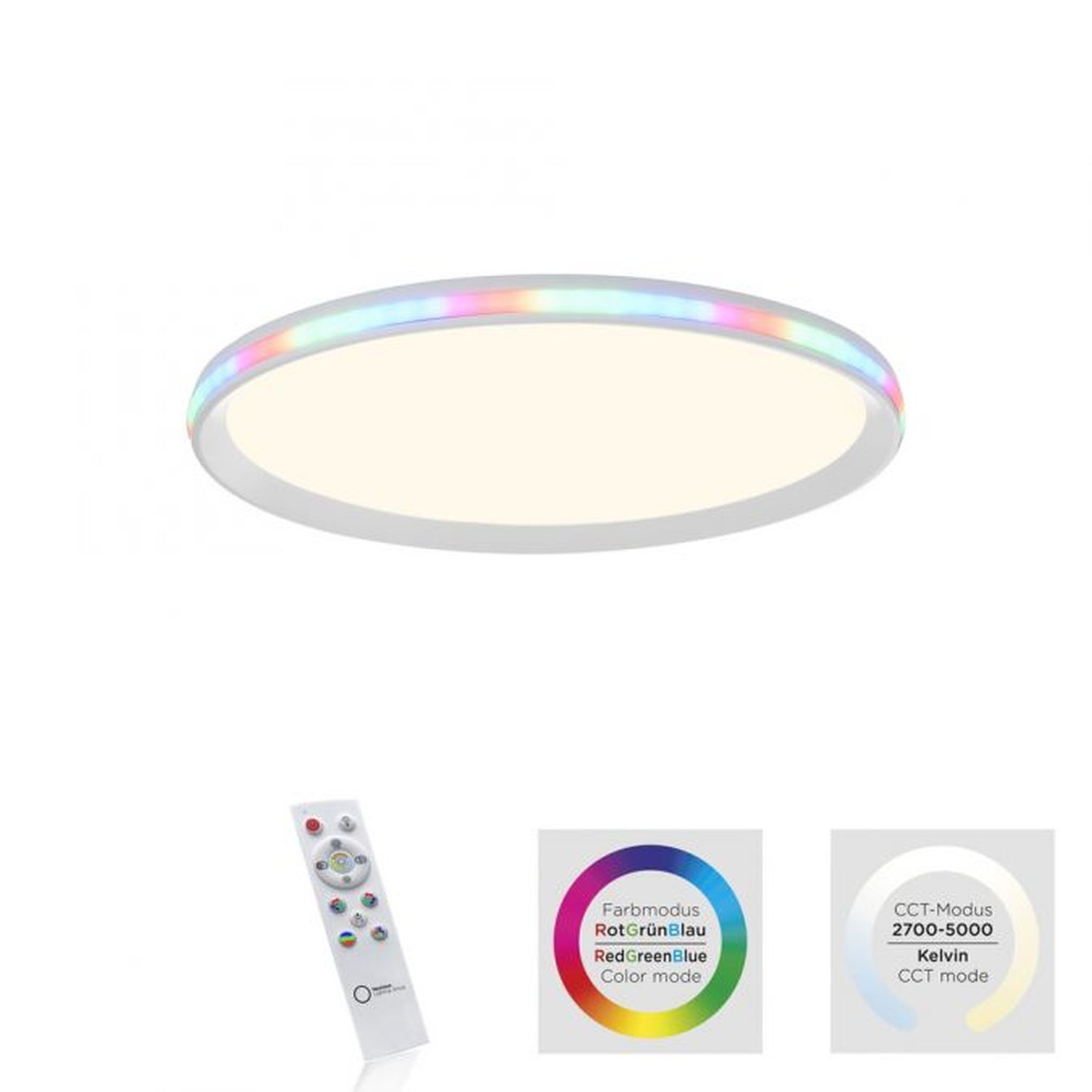 Moderne LED Deckenlampe RGB Licht Ø45 cm 2800 lm 22 W Deckenleuchte