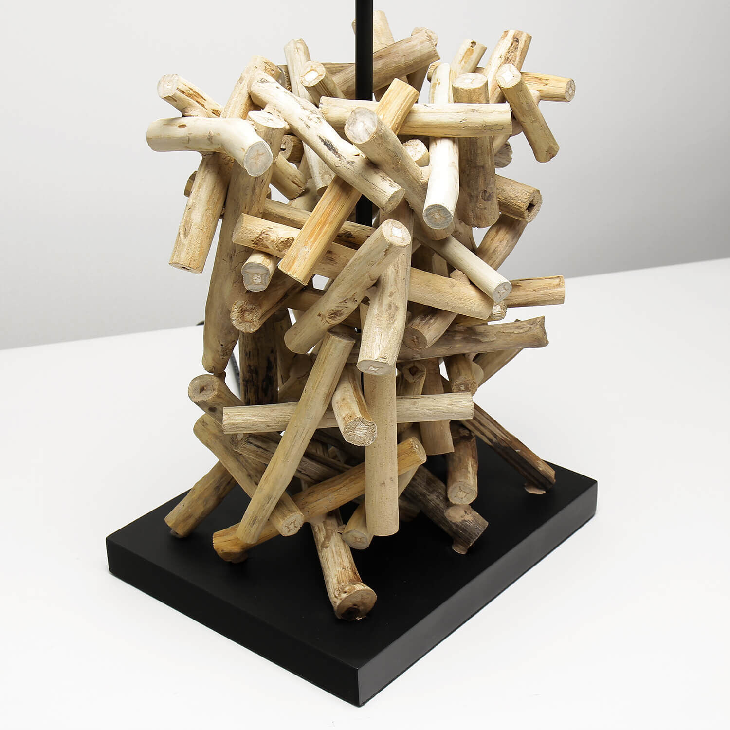 Lampe de table design bois flotté tissu décoratif salon Holz, Treibholz