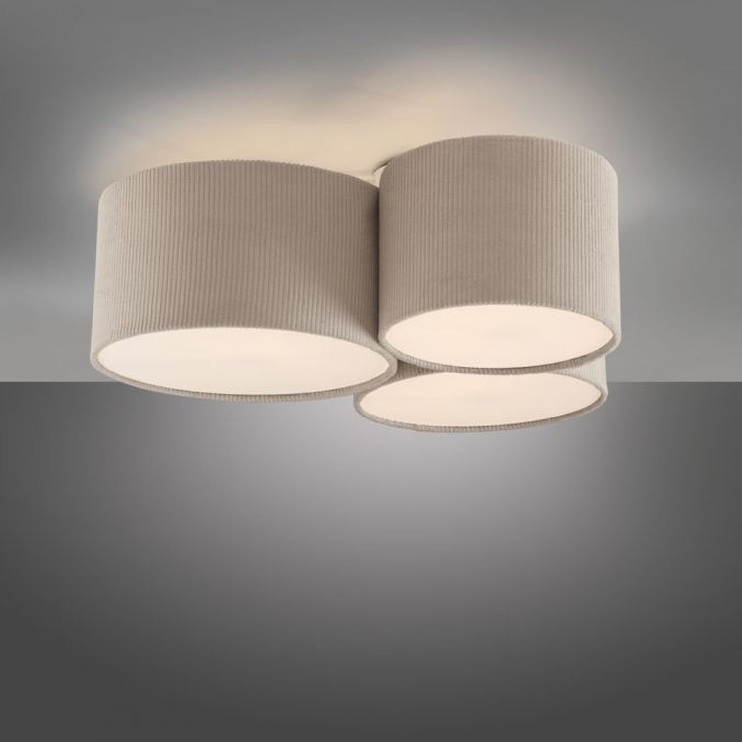 Wohnliche Deckenlampe Beige E27 L:70 cm 3-flmg blendarm