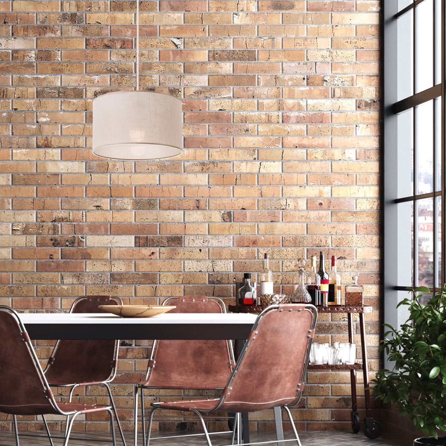 Suspension Abat-jour en tissu Ø 35 cm Beige réglable E27