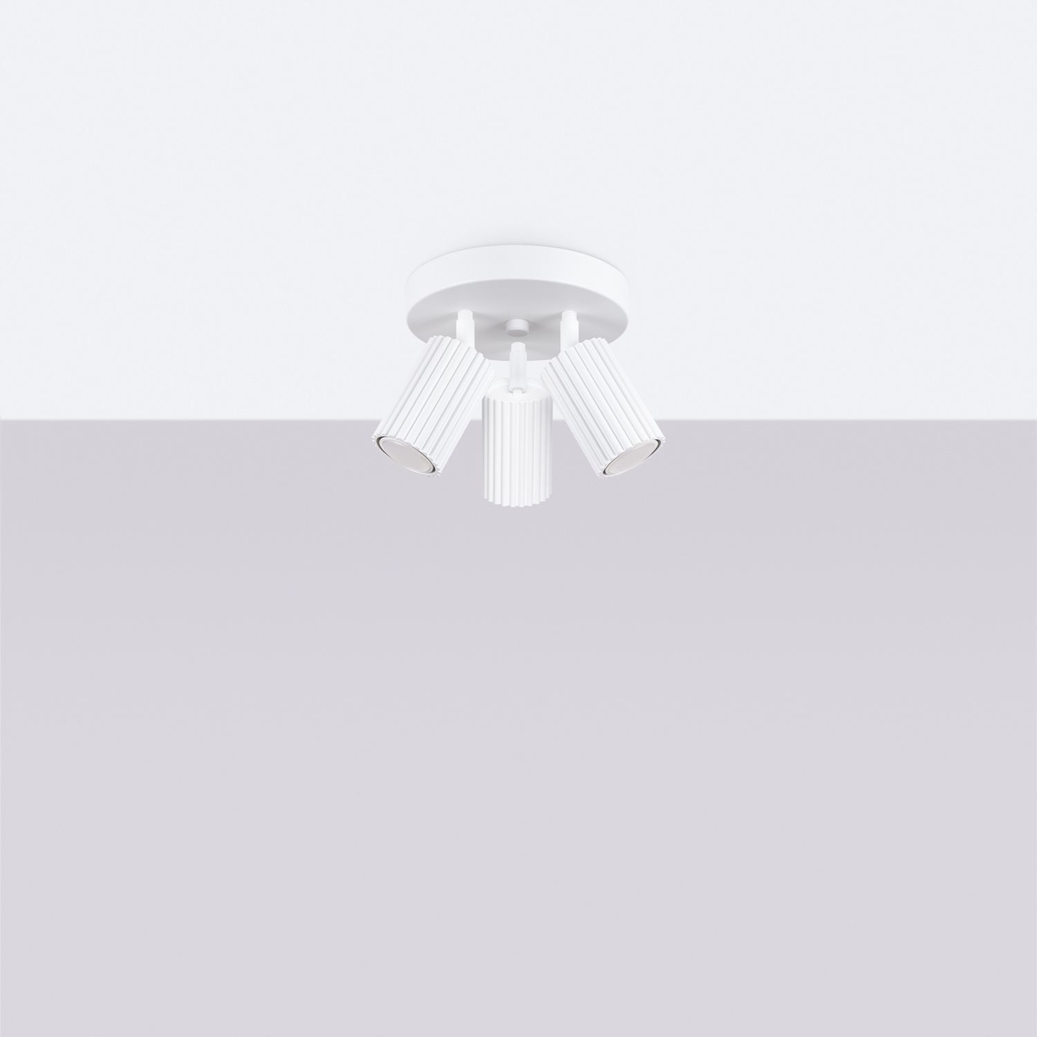 Projecteur de plafond 3 flammes GU10 rond Ø 19,5 cm petit blanc BERTA