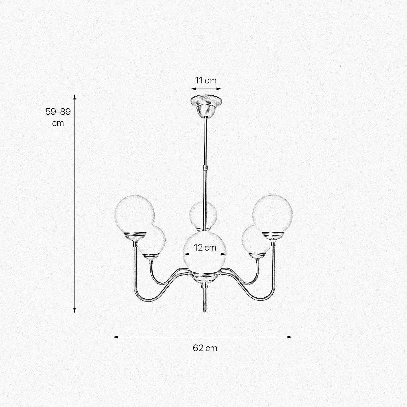 Kronleuchter 6-flammig E14 in Bronze hell glänzend Weiß Leuchter, Lampe