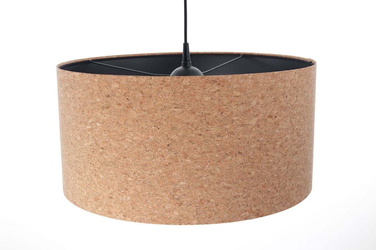 Lampe à suspendre E27 Ø 50 cm Naturel Noir Liège Moderne