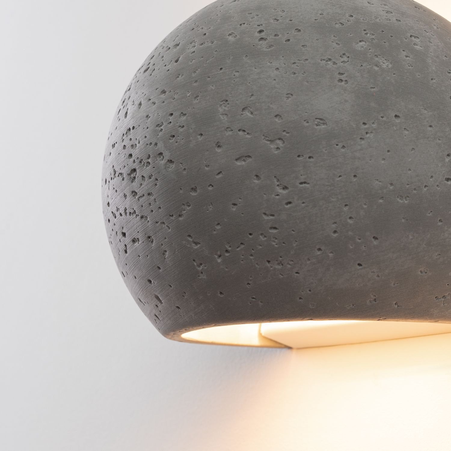 lampshade, concrete, textured, wandlamp, grau