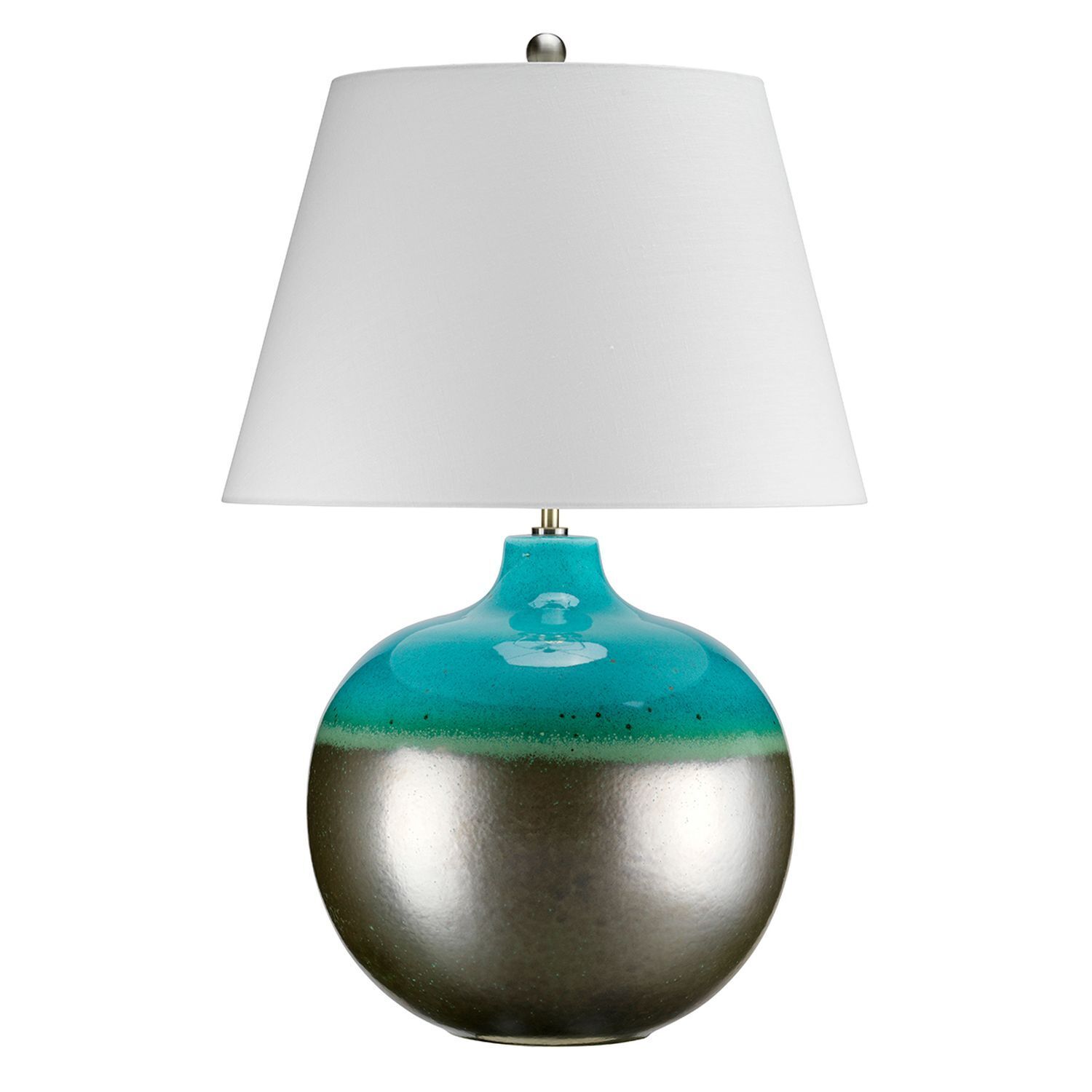 Lampe de table en porcelaine LARA Turquoise H:71cm Lampe