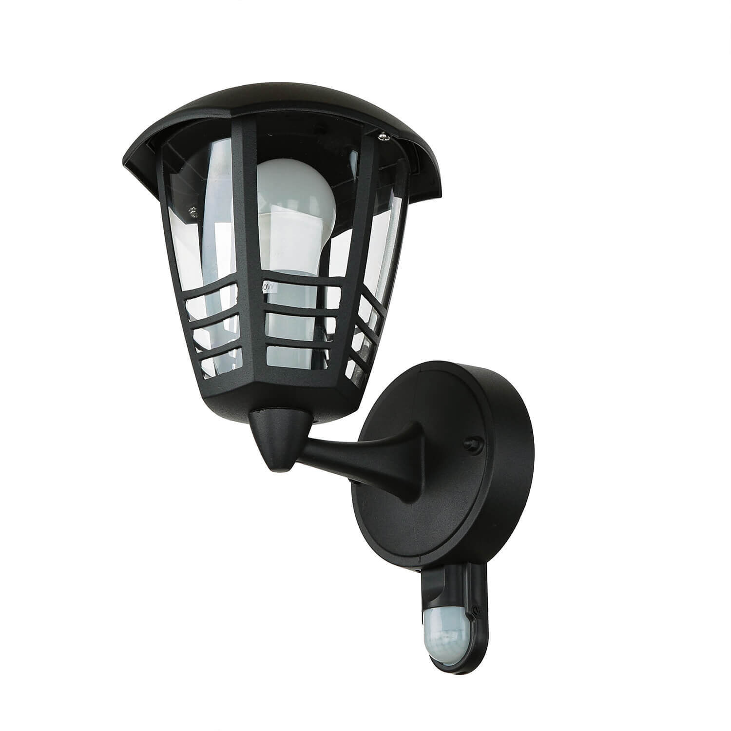 Wandlampe Außen mit Bewegungsmelder IP44 E27 Schwarz