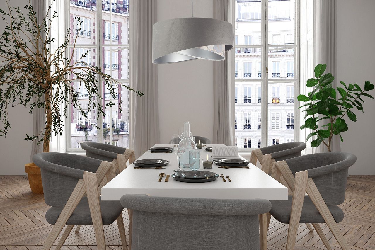 Suspension ronde D : 50 cm Tissu aspect velours KARIM