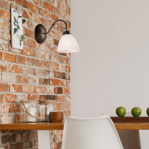 Wandleuchte Braun Glas Metall Rustikal LIRLIN