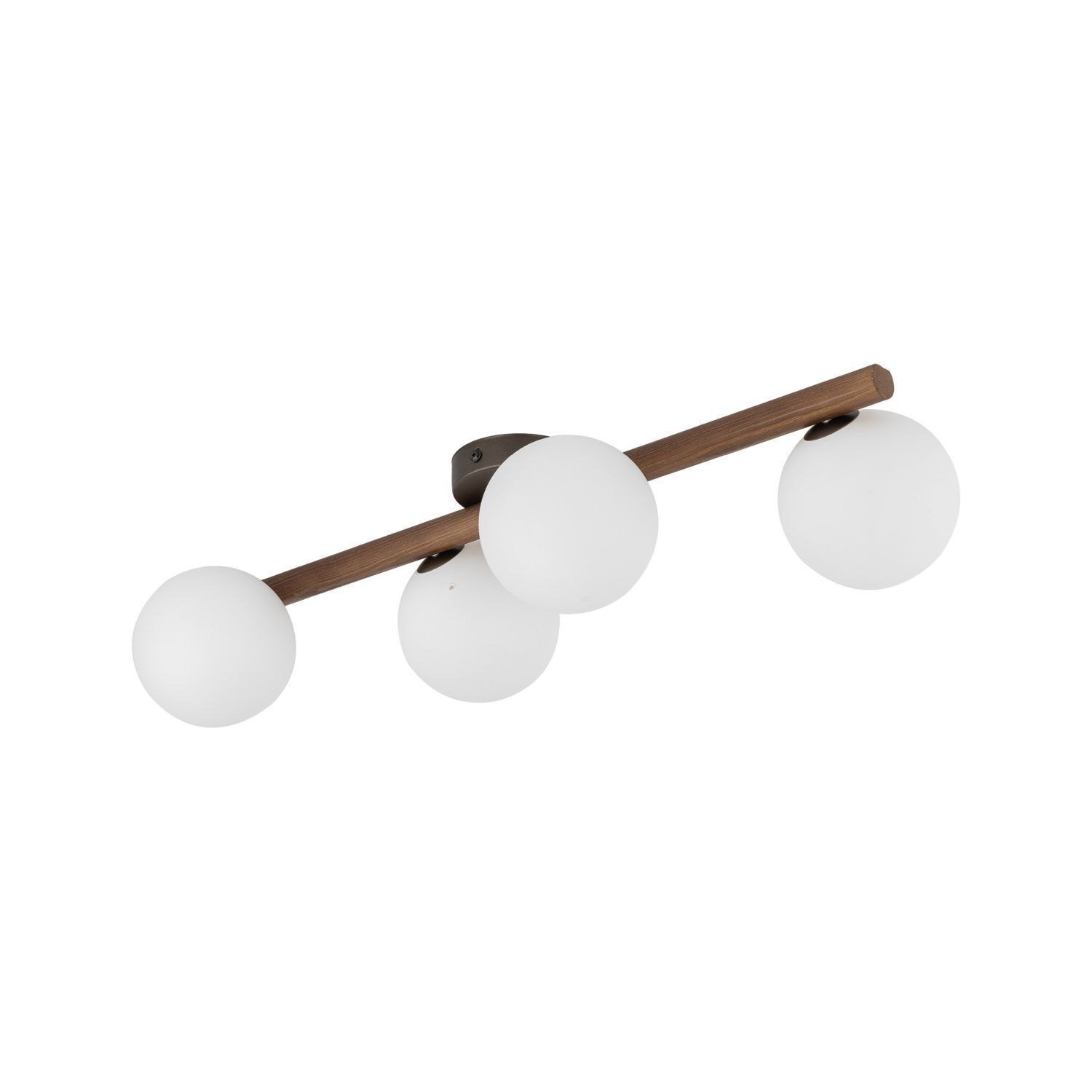 Deckenleuchte Glas Metall Holz 65 cm lang Weiß Braun 4x G9 Gerät, Deckenventilator, Elektrisches Gerät, Leuchte