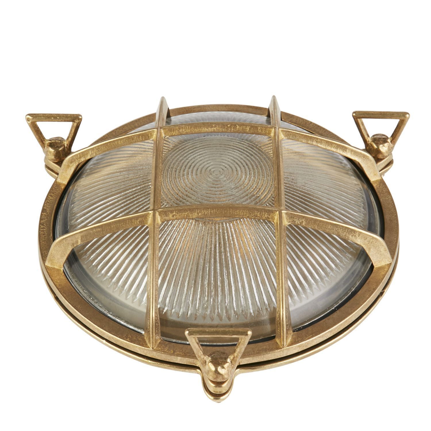 Applique extérieure IP64 E27 Ø 24 cm verre laiton massif