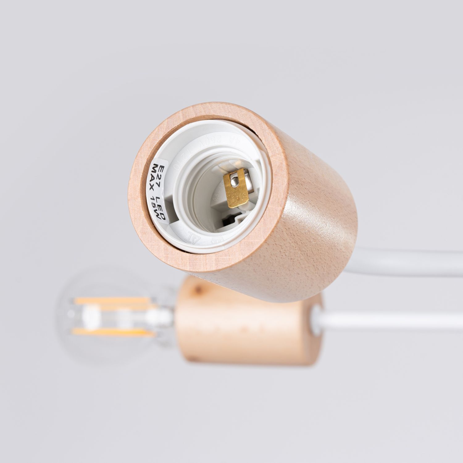 Lampenfassung, Leuchte, E27, Kupfer, Holzoptik