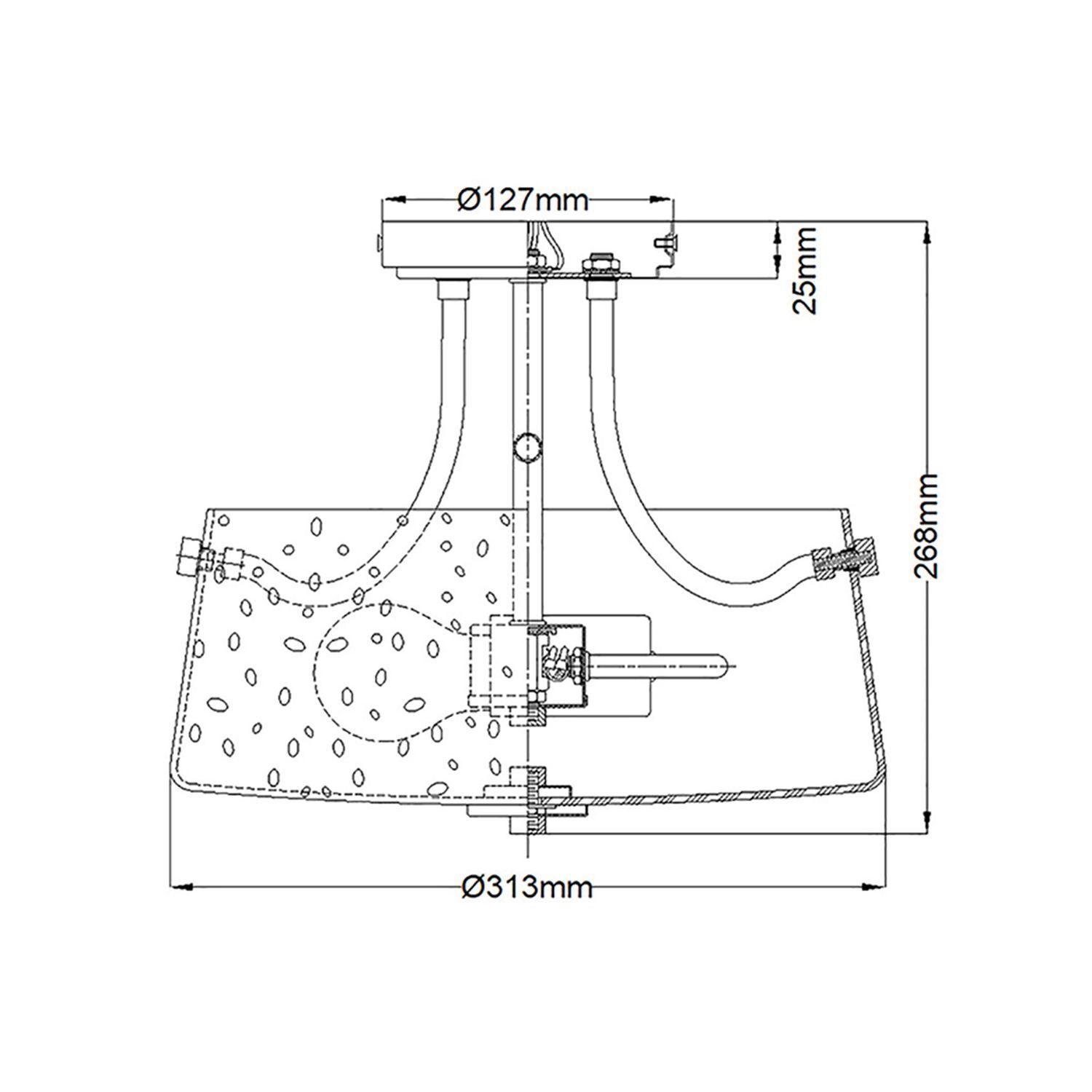 lampenhalter, schematisches diagramm, wandhalterung, 3D-ansicht, kabelanschluss