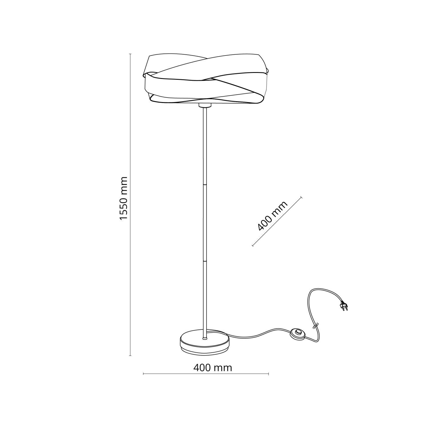Stehlampe, Lampenständer, Rundfuß, Standleuchte, Schirm-Design