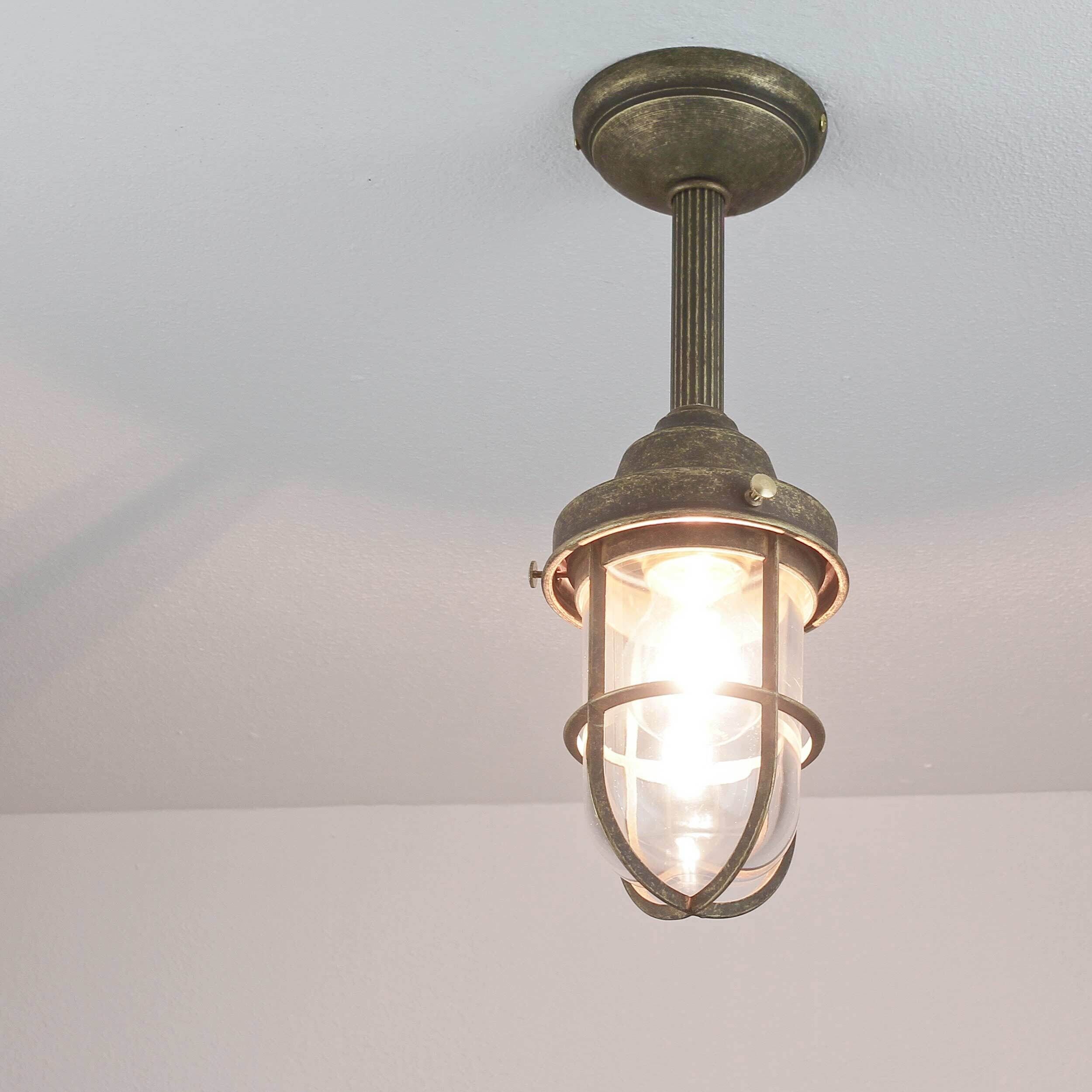 Deckenlampe Außen Maritim Echt-Messing Leuchte, Deckenleuchte, Lampe