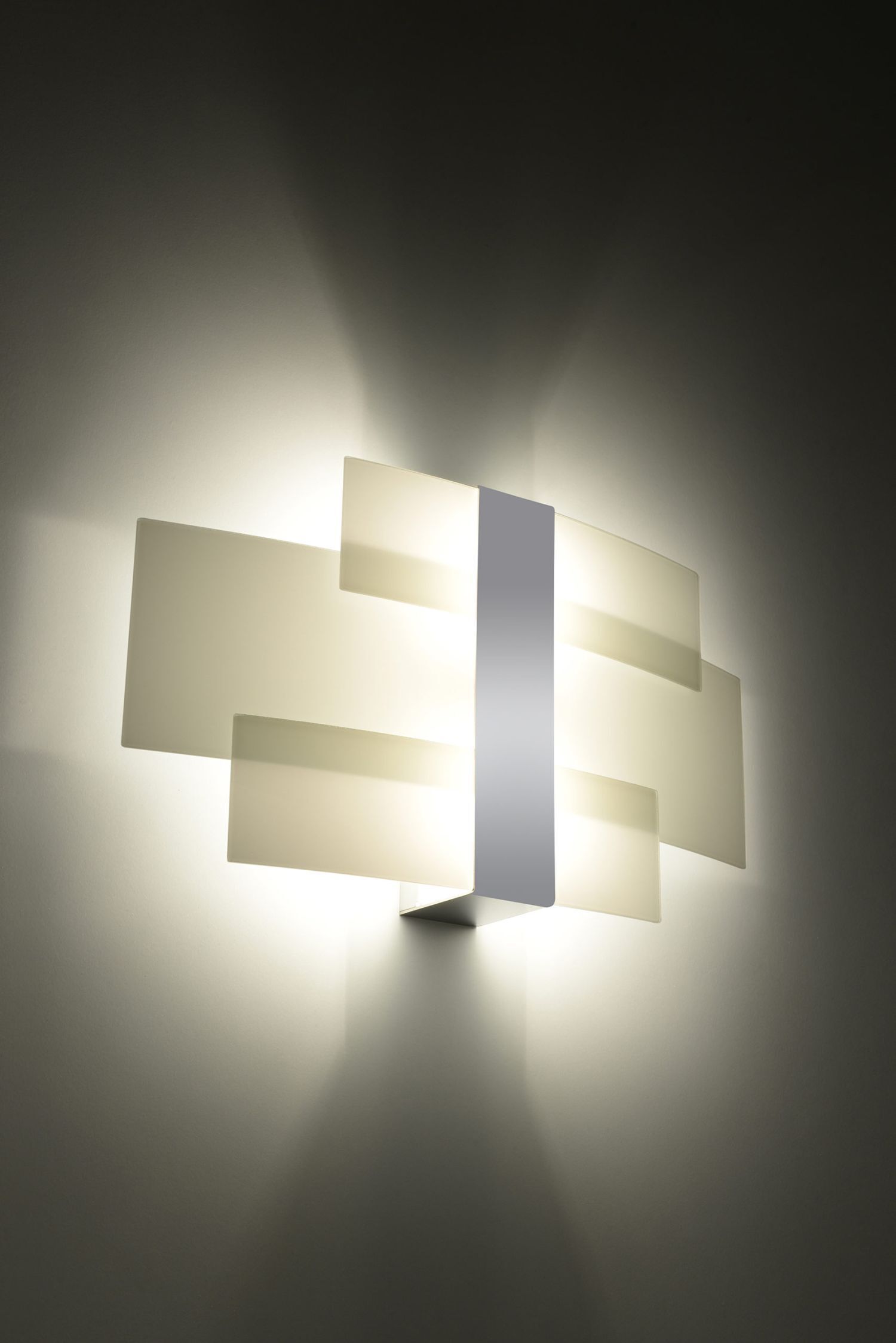 Wandlampe Glas Metall 42 cm blendarm Weiß Chrom 2x G9 Beleuchtung, Lampe