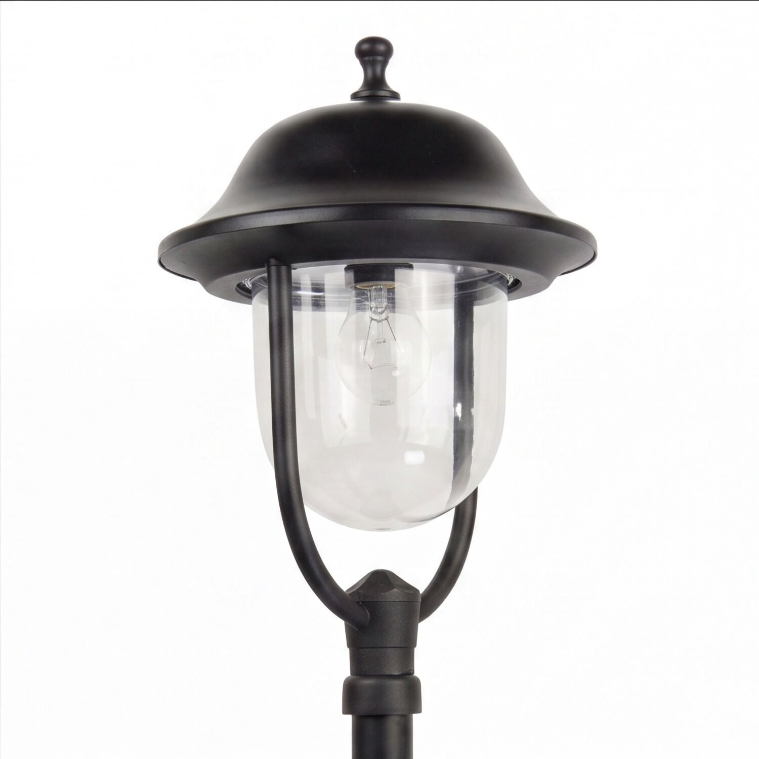 Lampenpost, Außenlampe, Glühbirne, Gehäuse Metall, Kugellampe