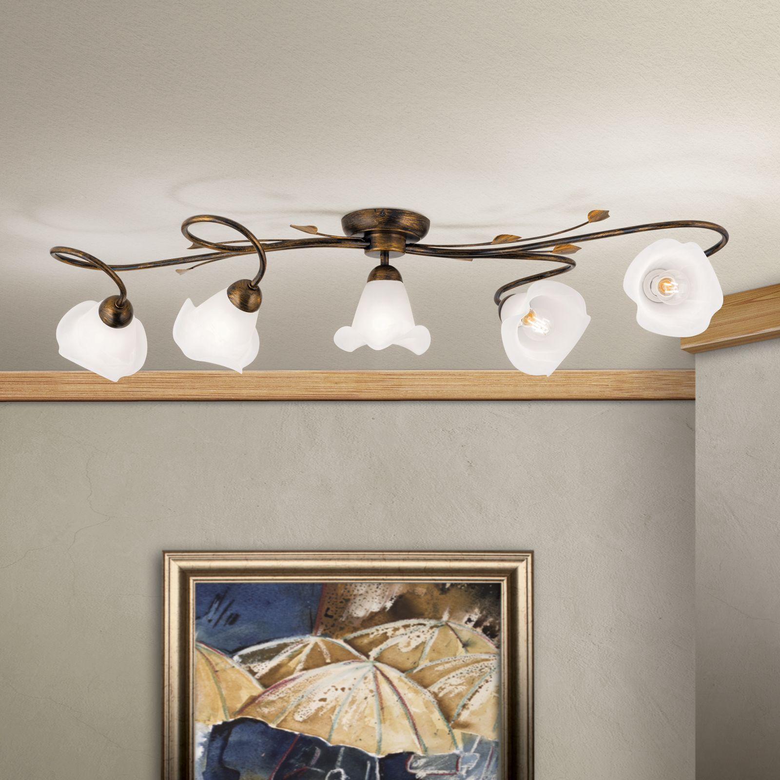 deckenleuchte, luster, metall, glas, lampe