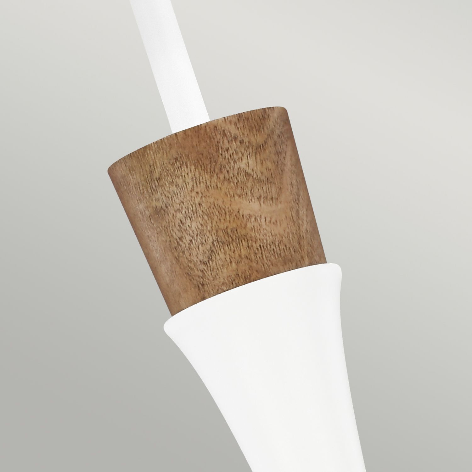 Suspension Blanc Métal Bois Ø48cm Scandinave E27