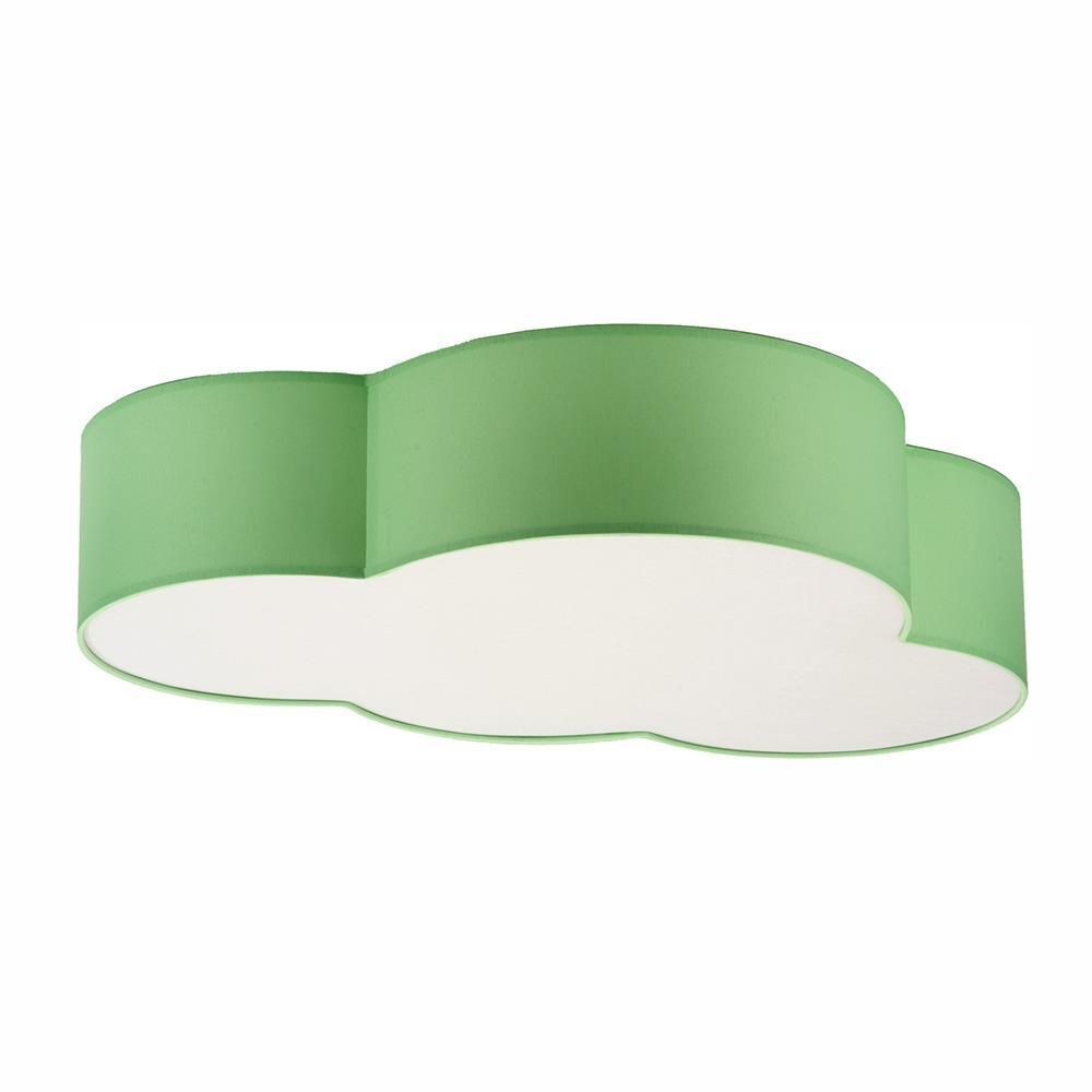kinder-deckenlampe-kinderzimmerlampe-kinder-deckenleuchte-wolki-4x-e27-bis-15w-gruen-metall-stoff-fuer-kinderzimmer-tk6070-01 Lampenschirm, Wolkenform, Grün, Rund, Deckenleuchte