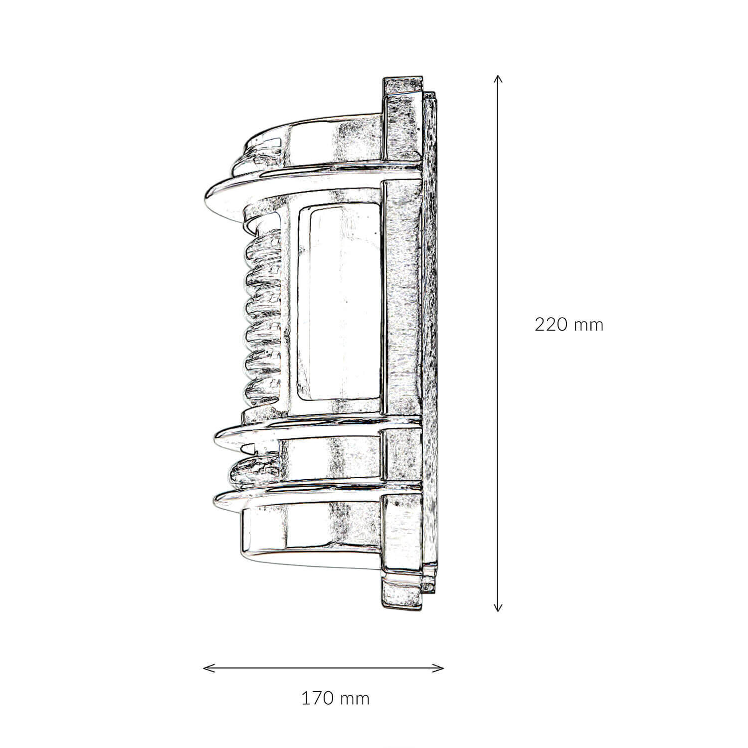 Applique extérieure verre laiton en nickel Maritim IP64