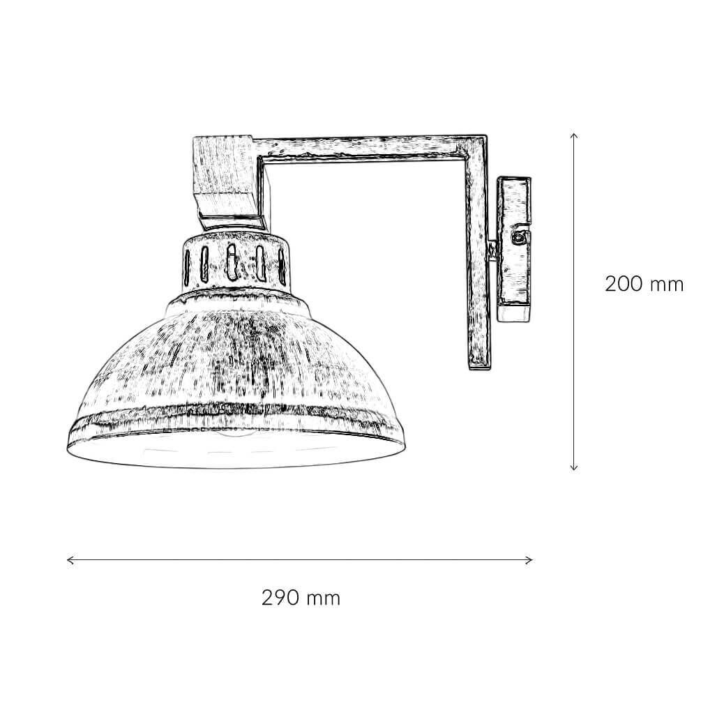 Shabby Chic Wandlampe Weiß HAKON mit Echt Holz