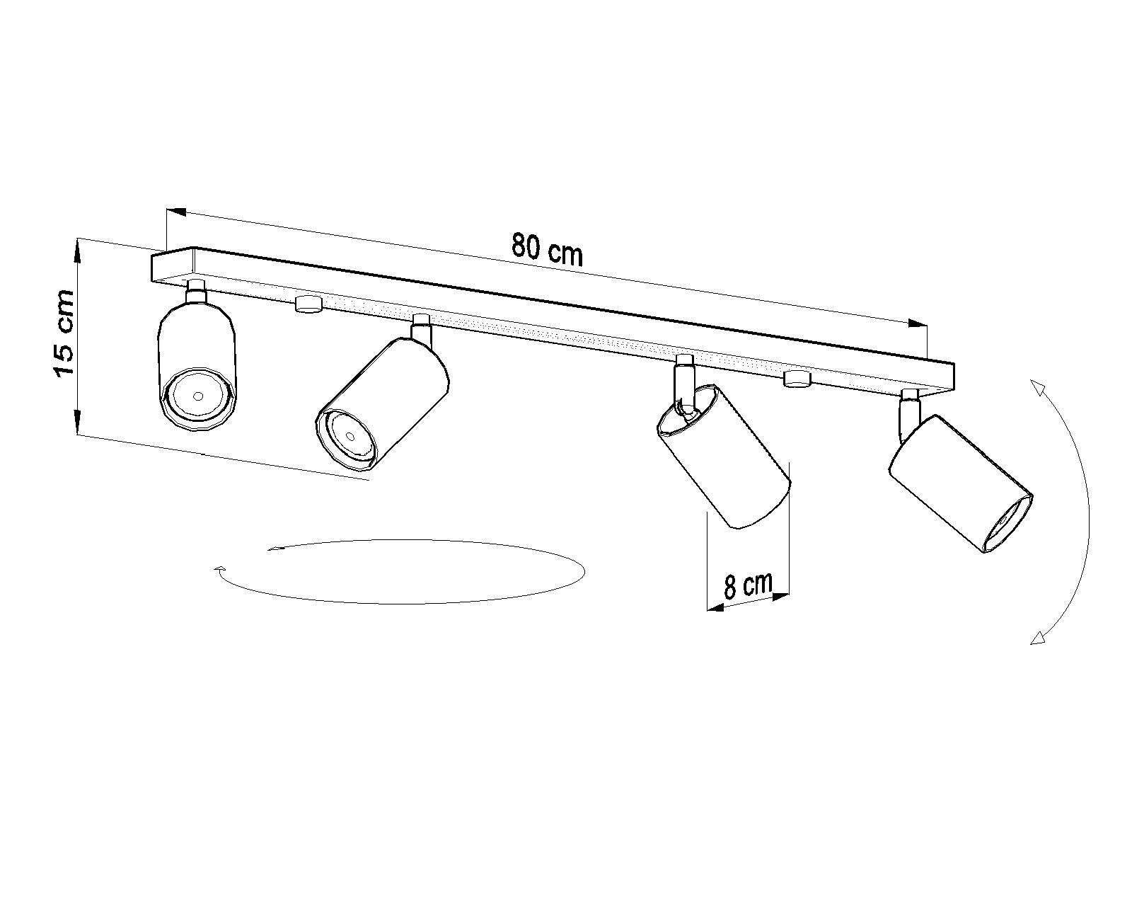 Spot de plafond moderne ETNA gris 80 cm de long