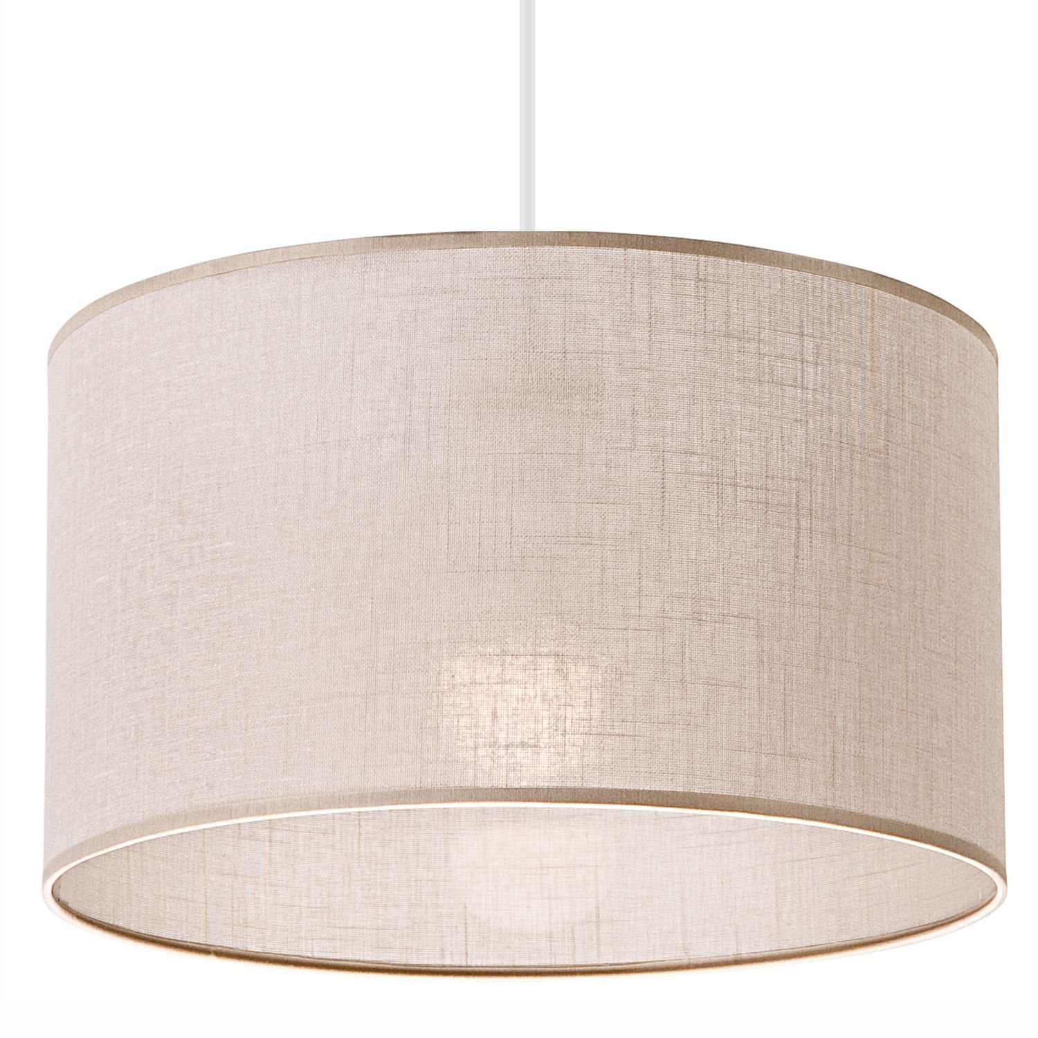 Suspension Abat-jour en tissu Ø 35 cm Beige réglable E27