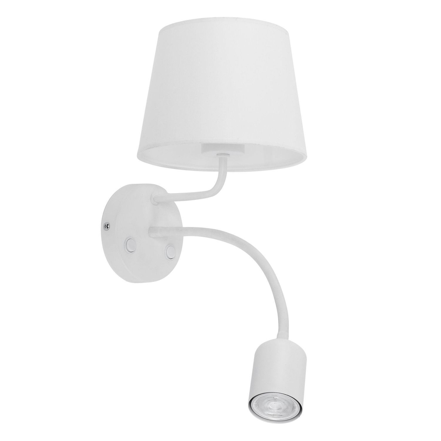 Wandlampe Weiß E27 mit Leselampe verstellbar GU10