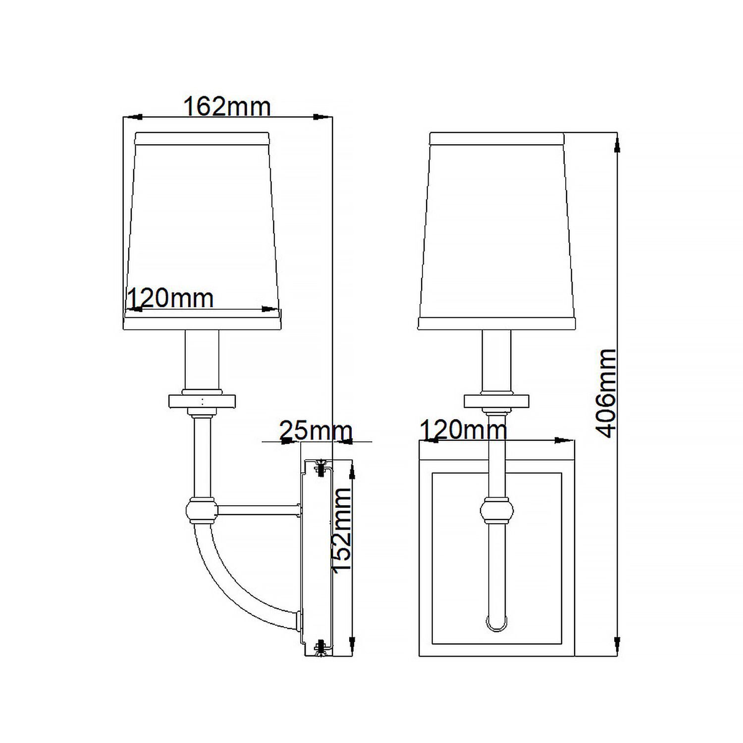 Applique de salle de bain hauteur 40,6 cm IP44 chrome blanc