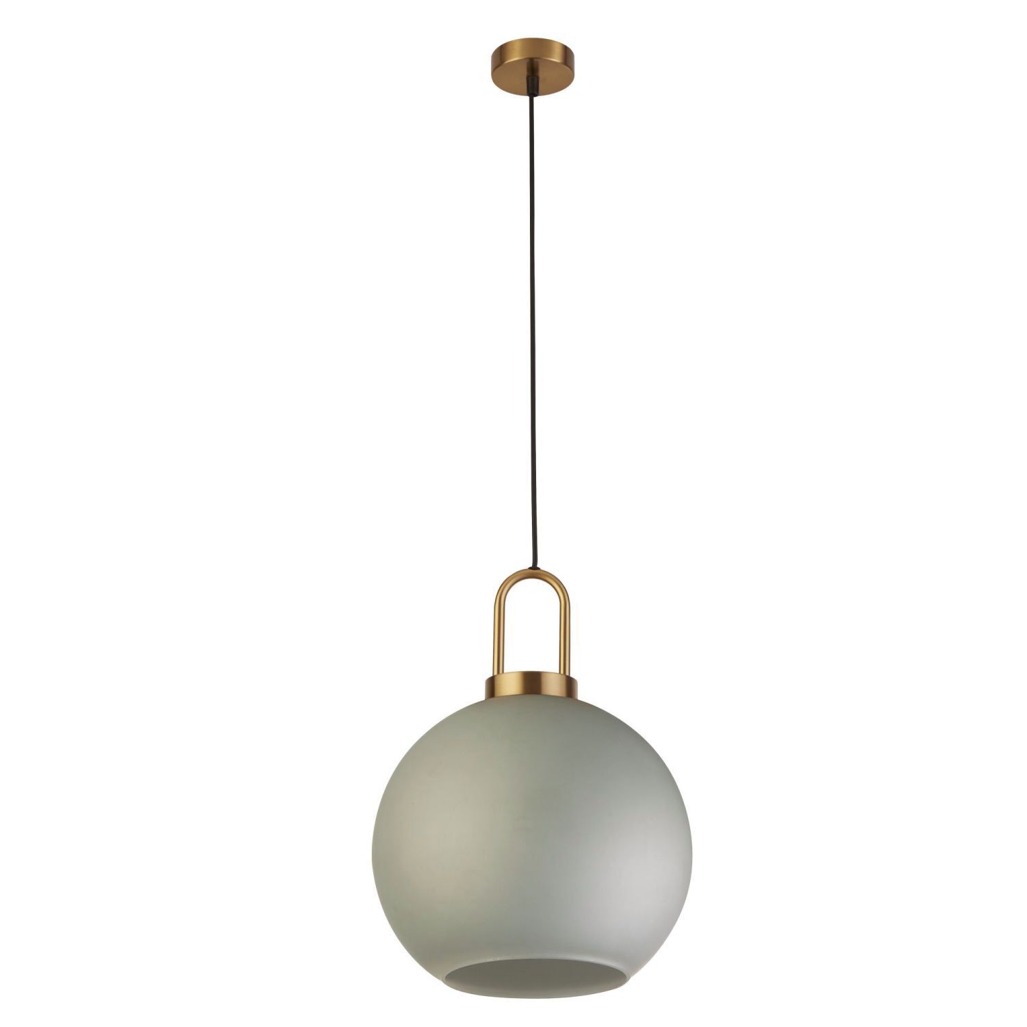 Lampe à suspendre verre Ø 30 cm E27 en laiton blanc gravé rond